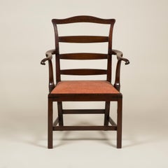 George III Mahogany Ladder-Back Elbow Chair