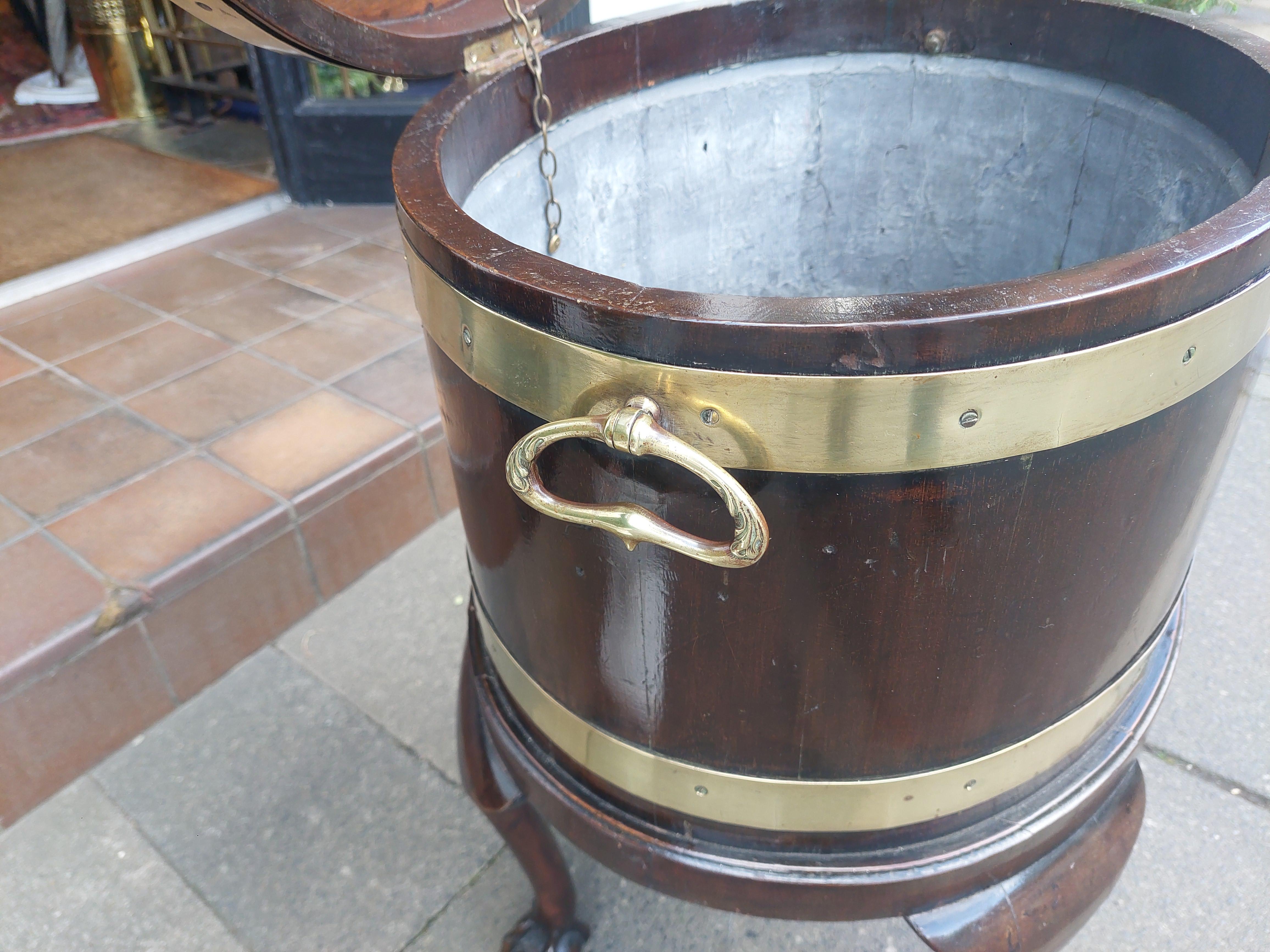 George III Mahogany Lead Lined Wine Cooler 1
