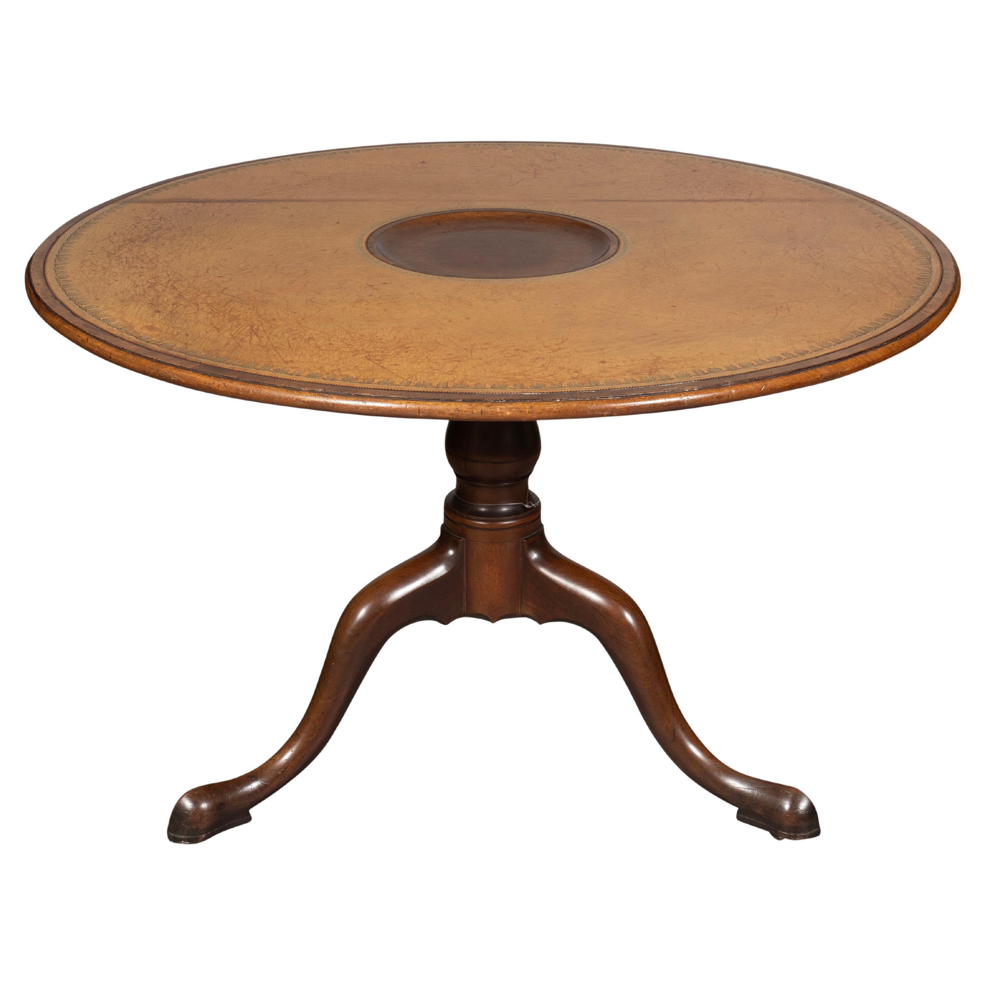 George III Mahogany Leather Top Games Table