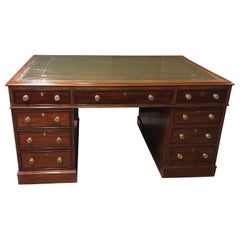 George III Mahogany Leather Top Partners Desk