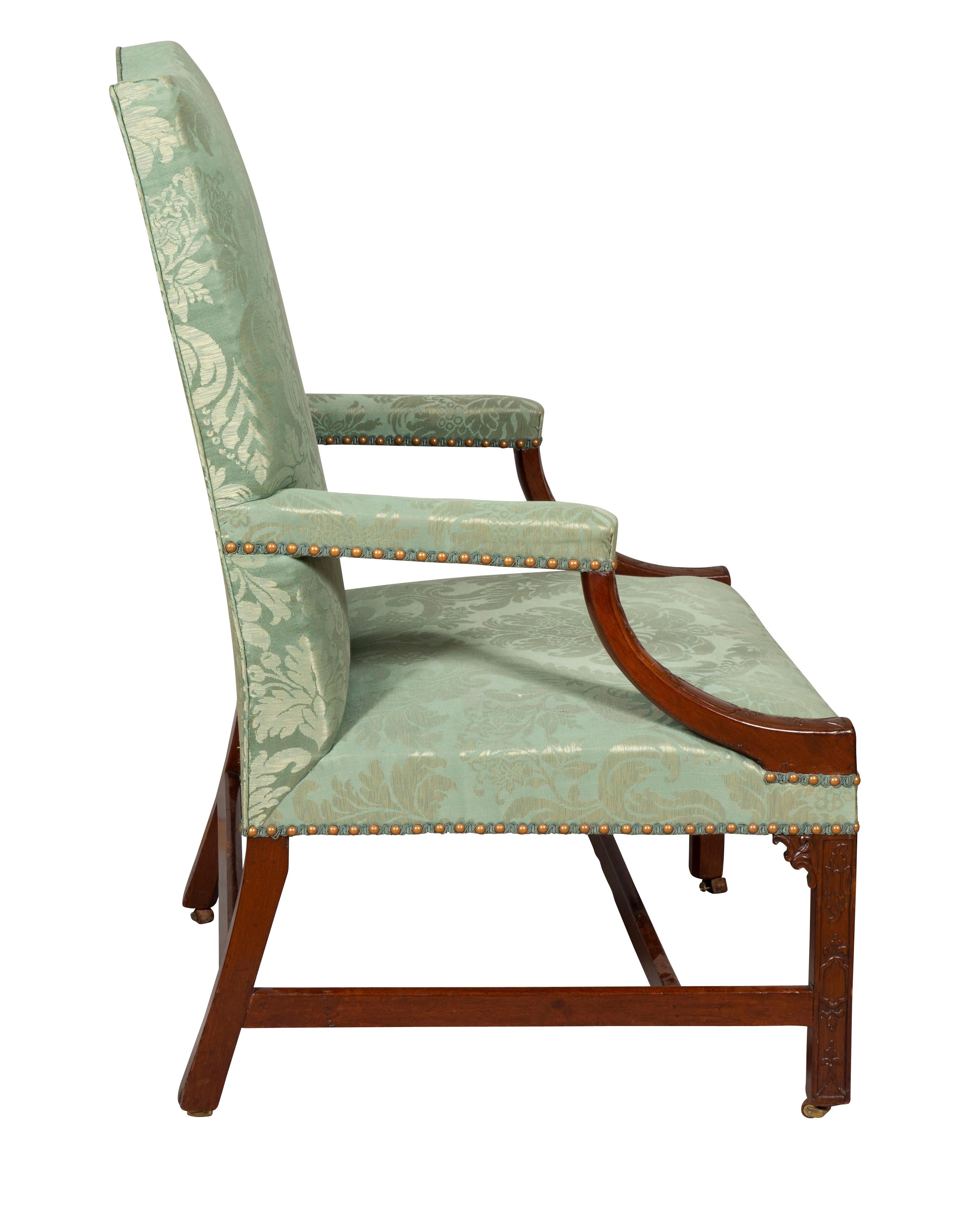 English George III Mahogany Library Armchair