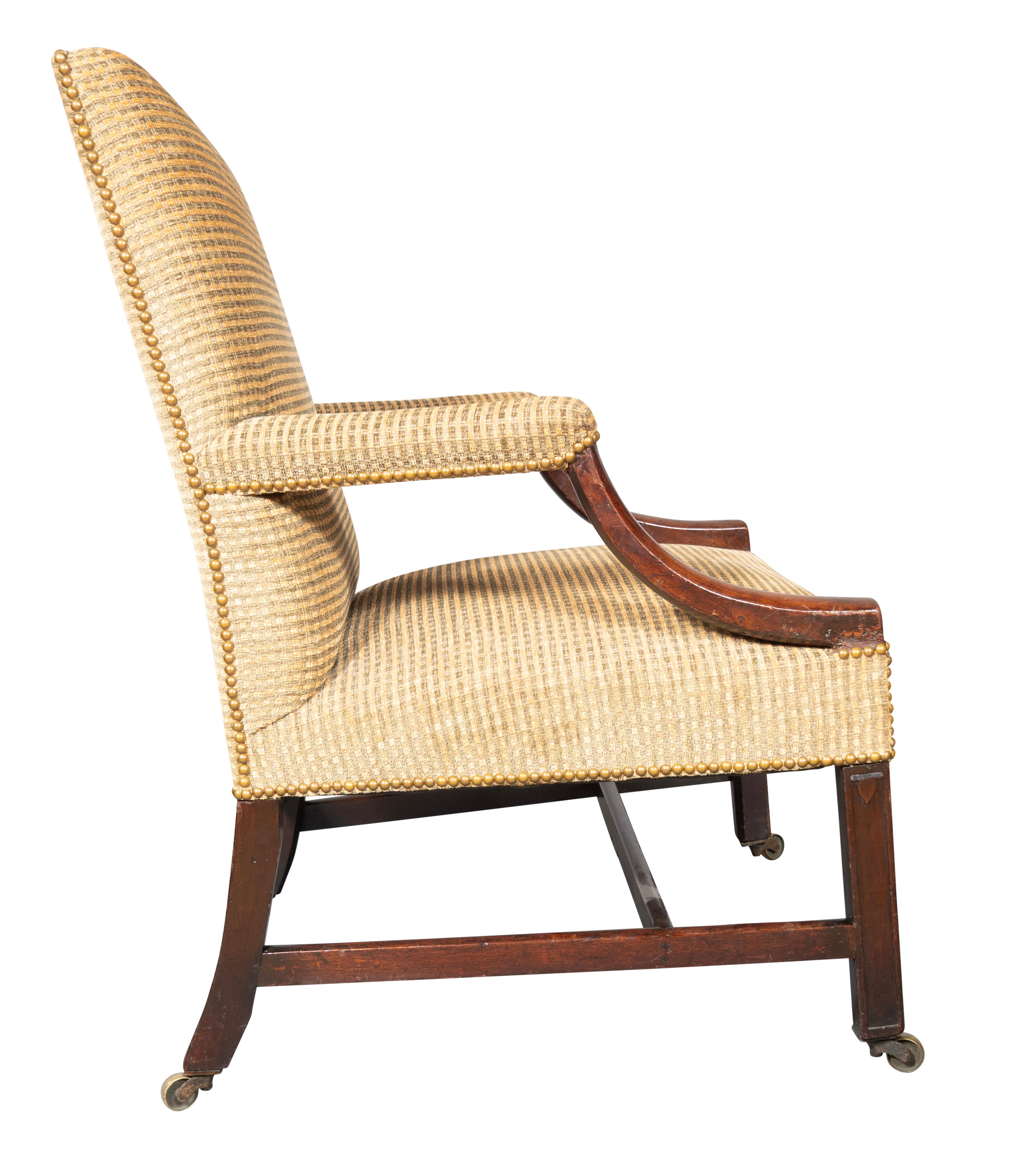 English George III Mahogany Library Armchair For Sale