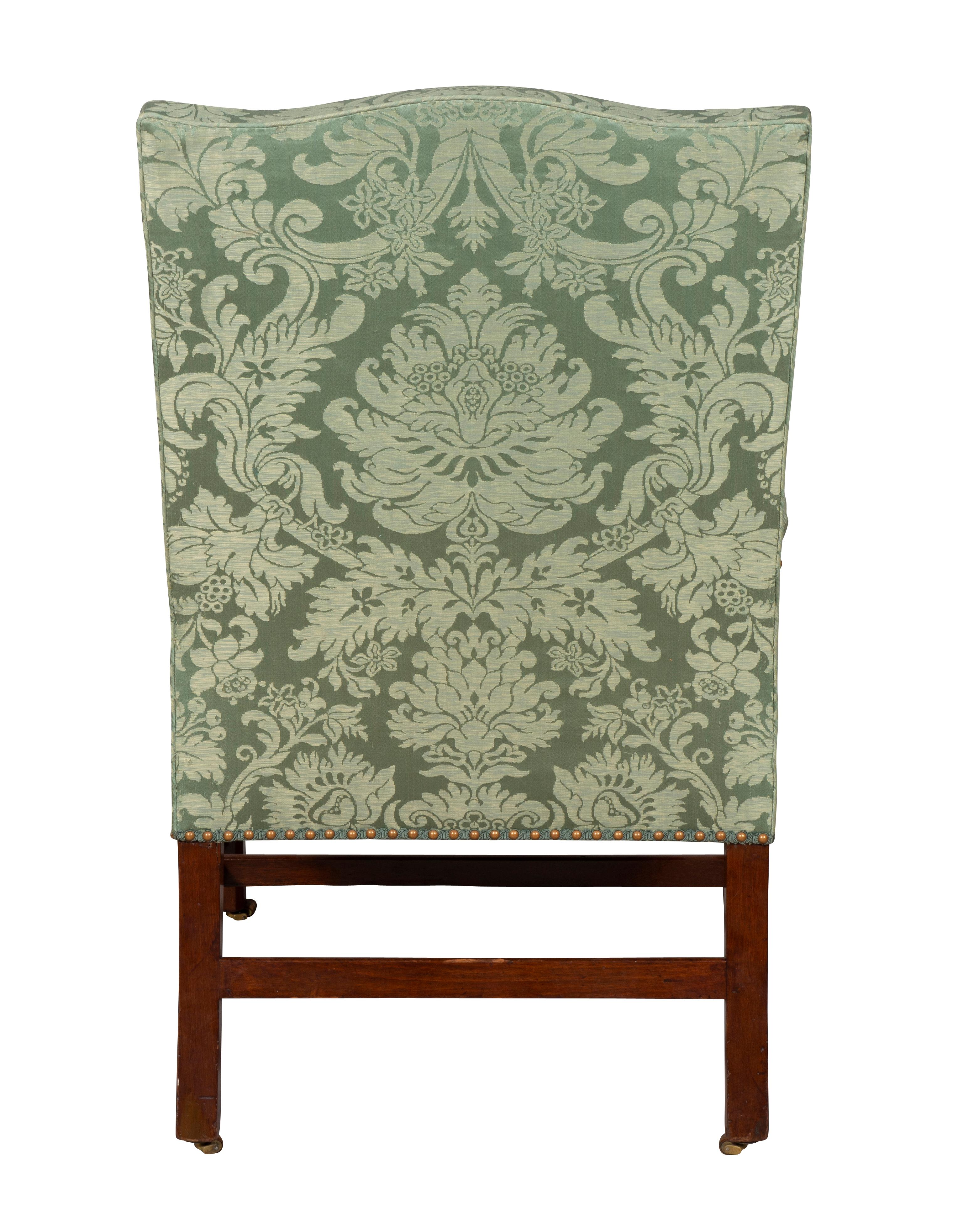 George III Mahogany Library Armchair In Good Condition In Essex, MA