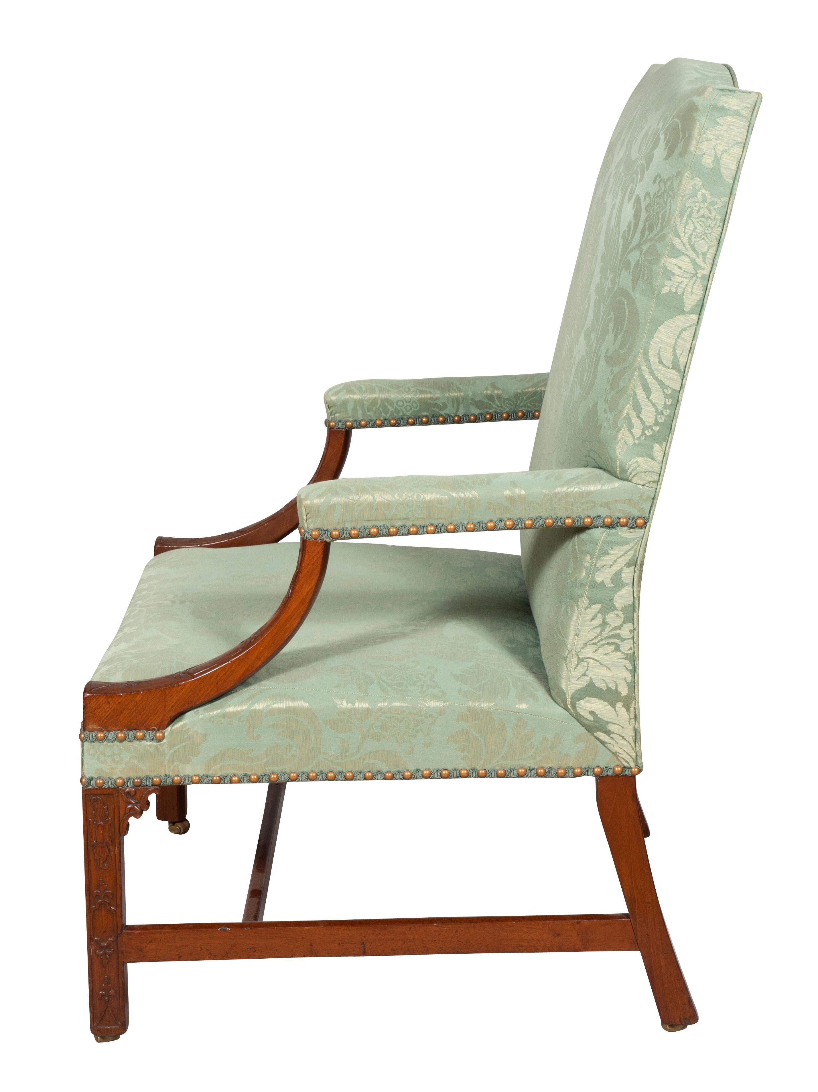 Mid-18th Century George III Mahogany Library Armchair