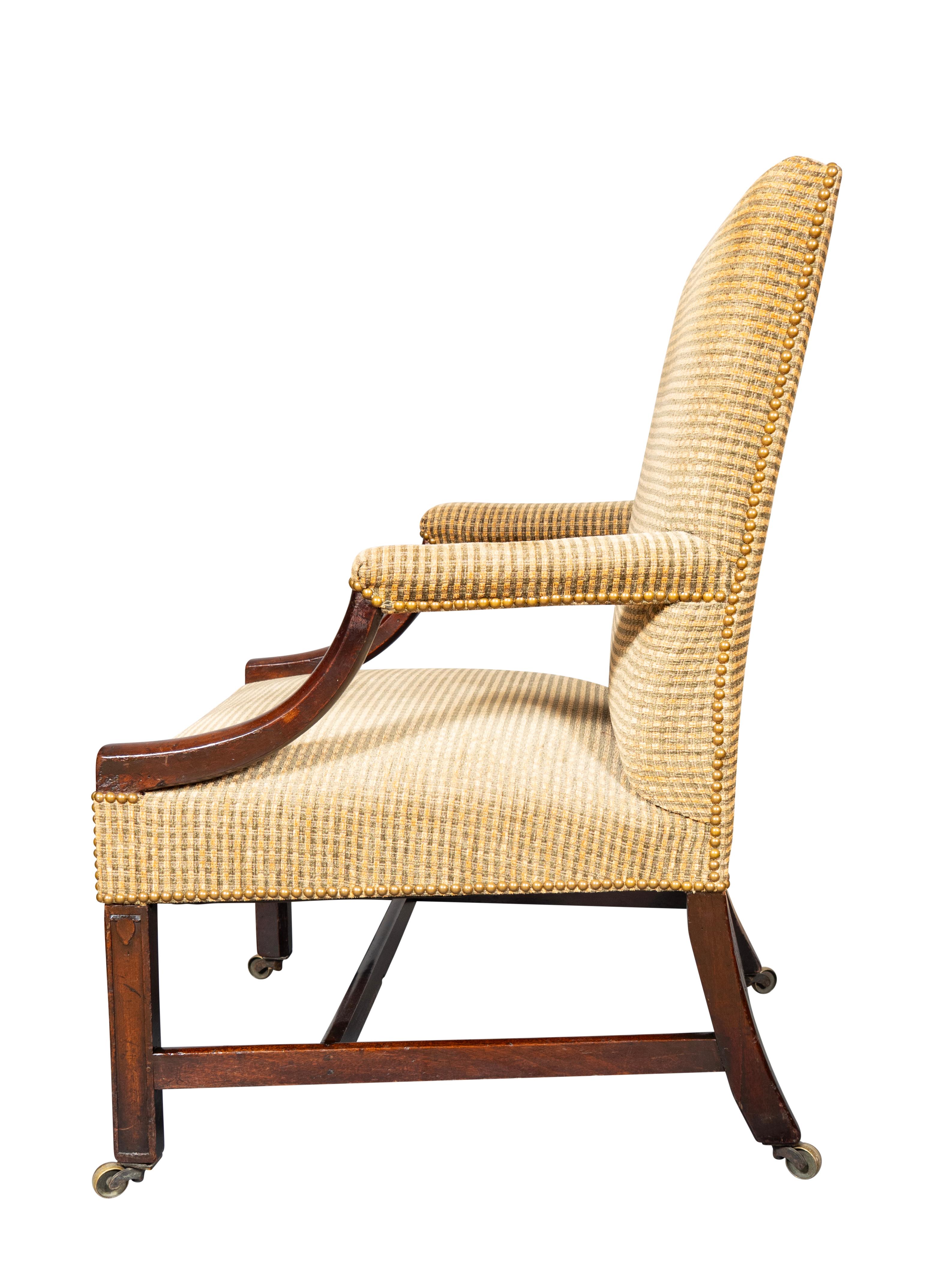 Late 18th Century George III Mahogany Library Armchair For Sale