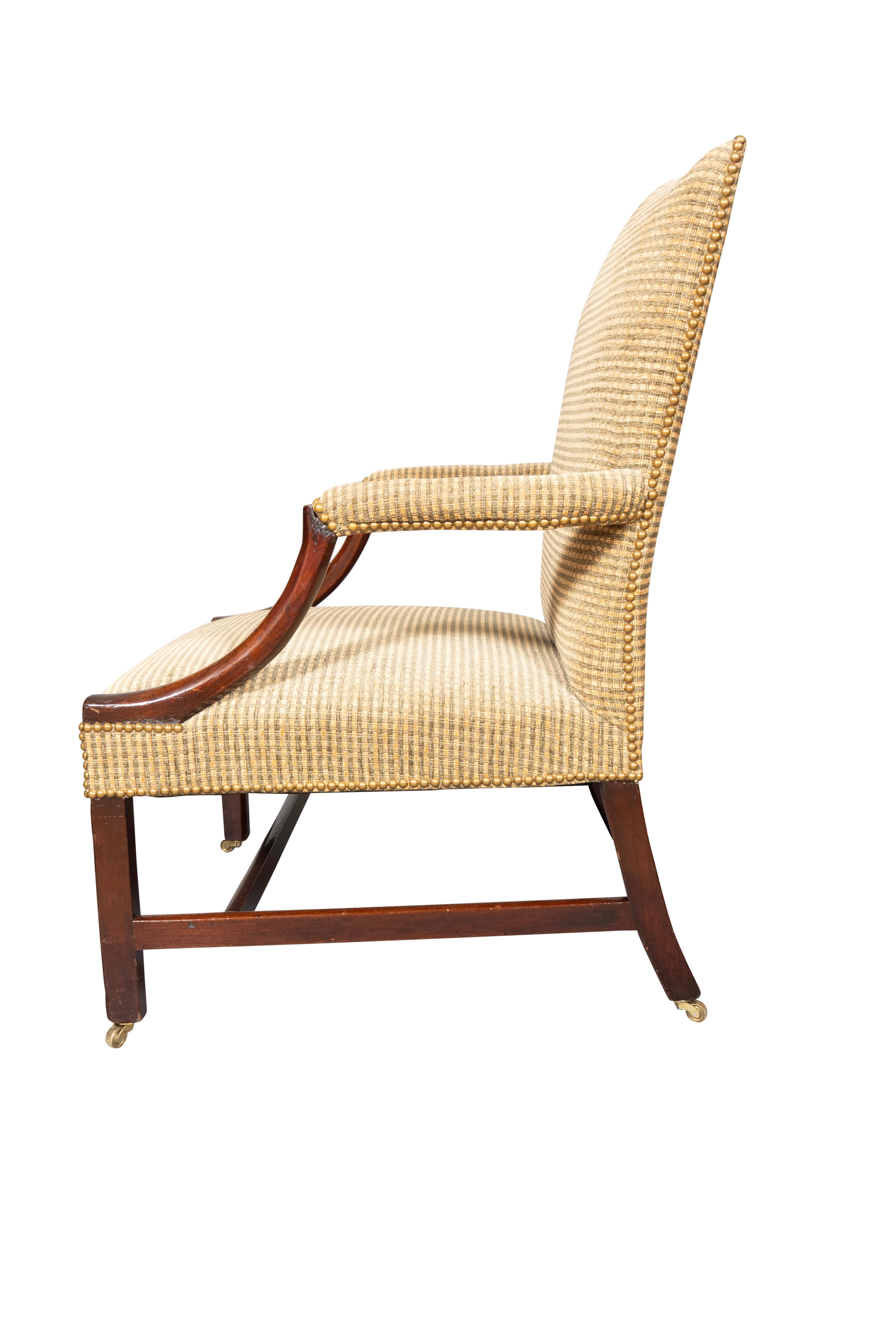 Late 18th Century George III Mahogany Library Armchair For Sale