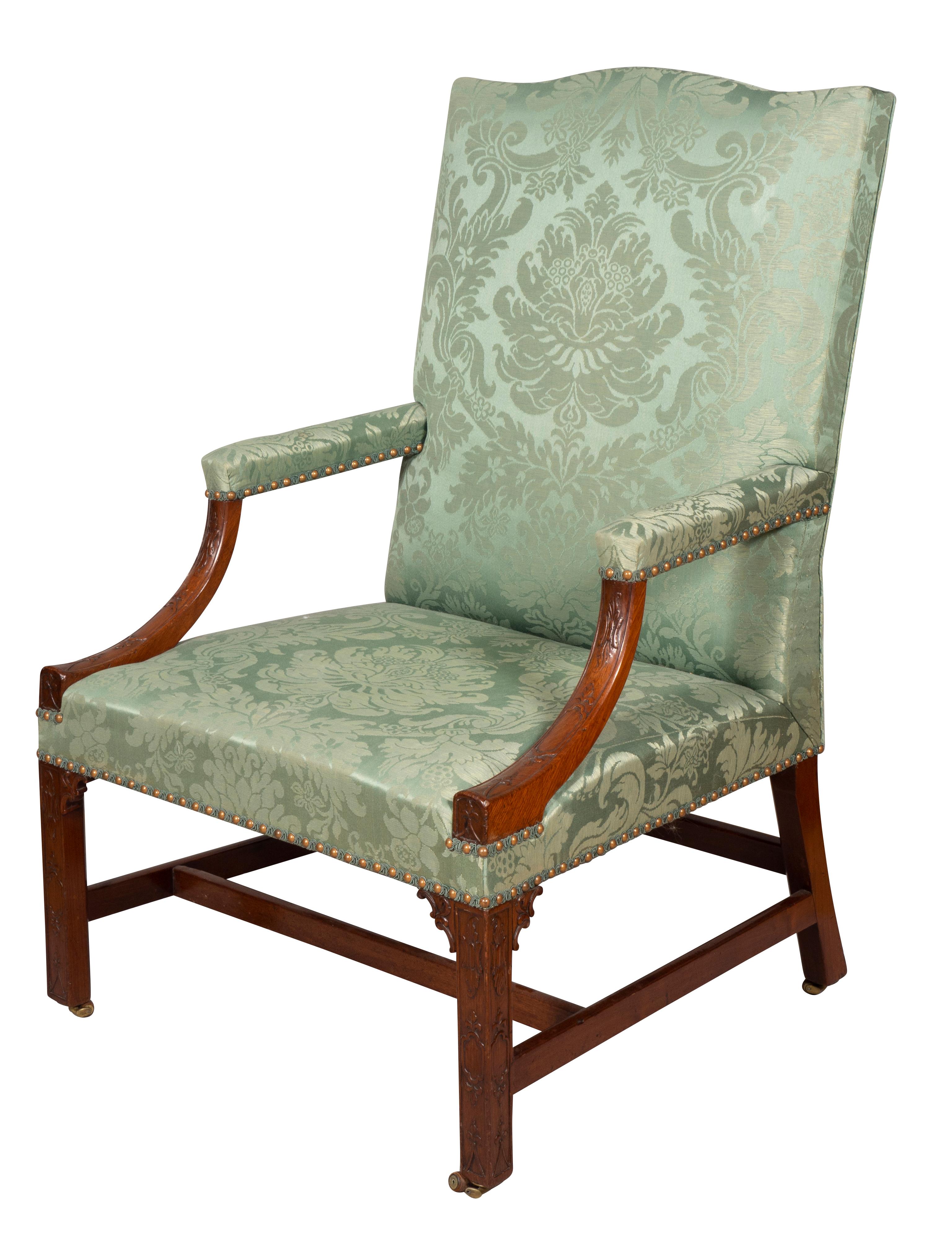 George III Mahogany Library Armchair 1