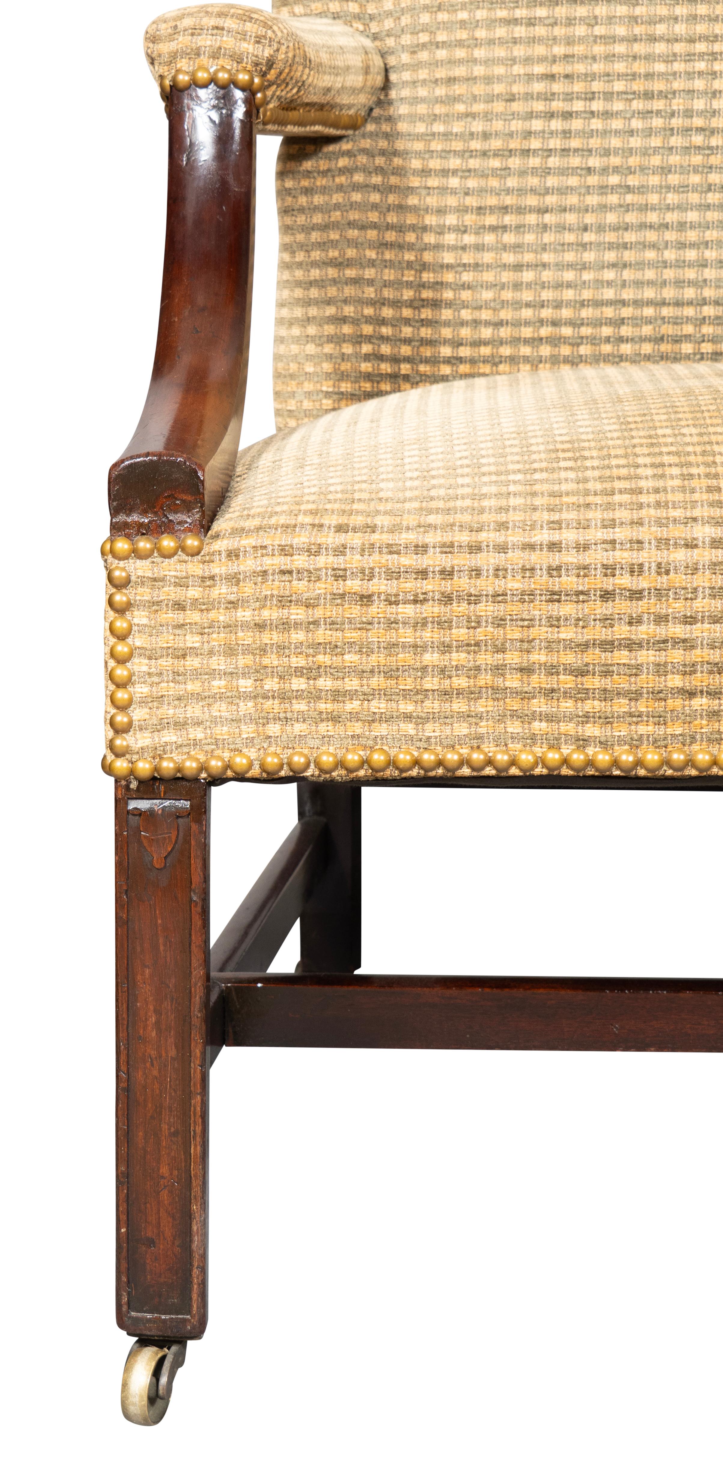 George III Mahogany Library Armchair For Sale 3