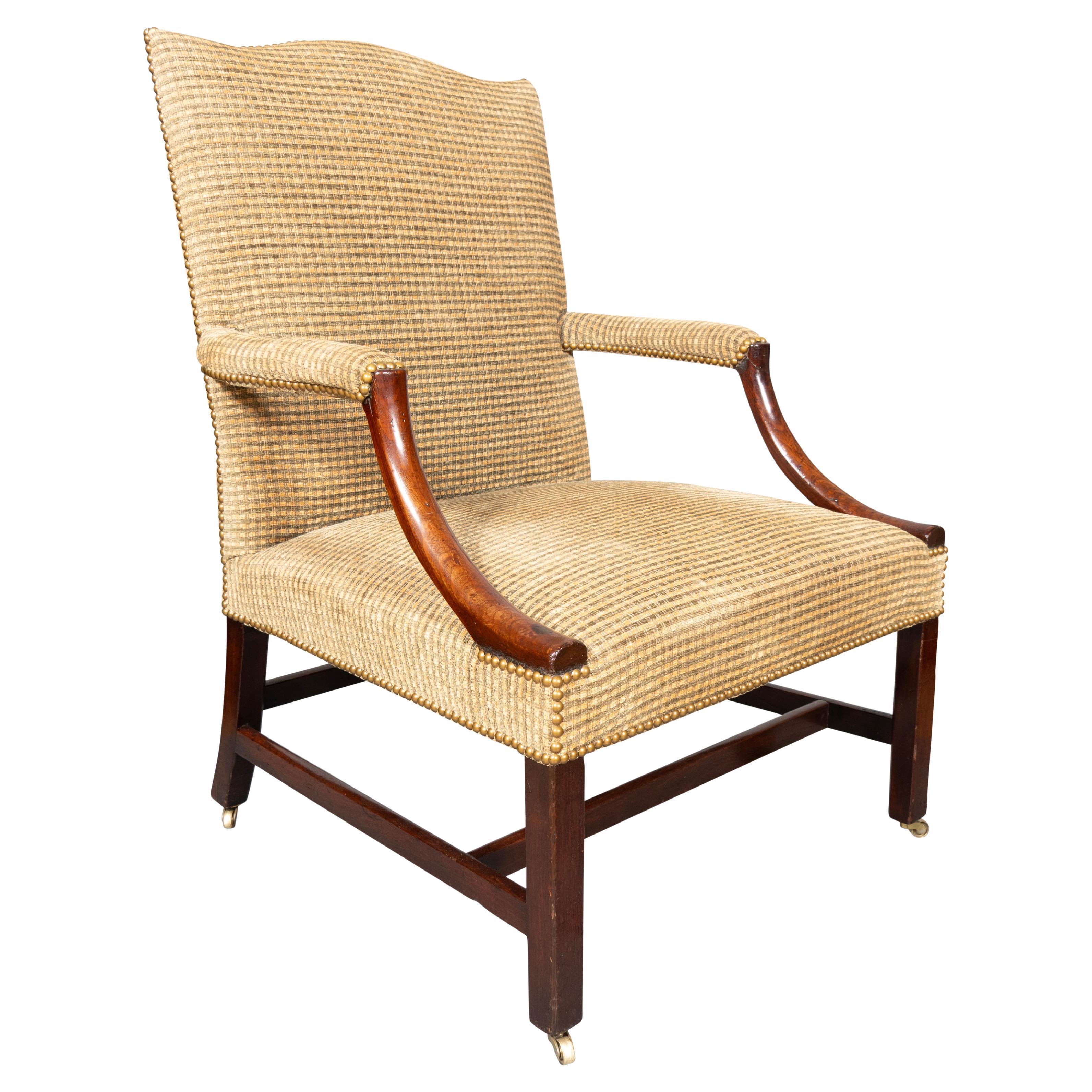 George III Mahogany Library Armchair For Sale