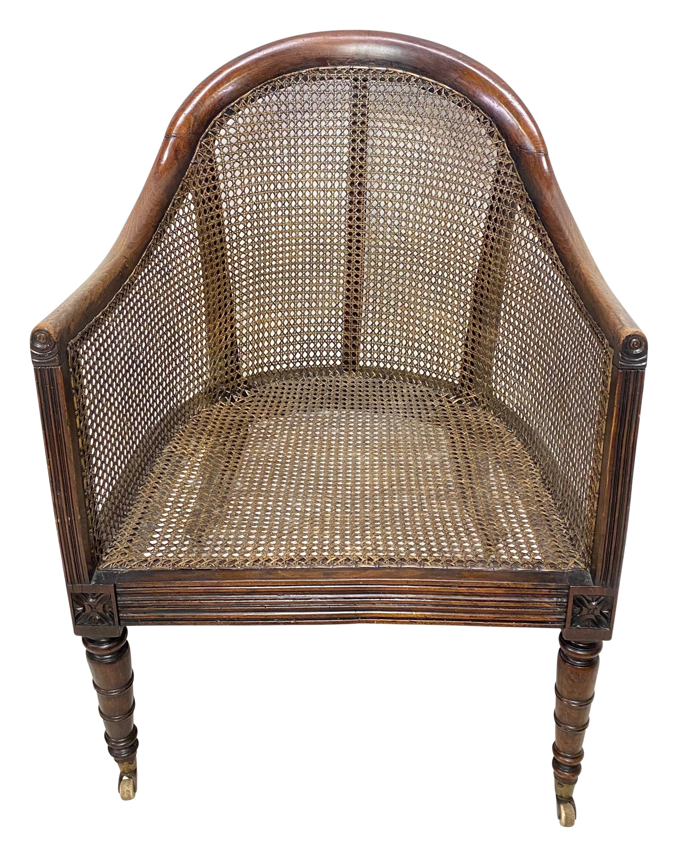 George III Mahogany Library Chair, English, Early 19th Century 1