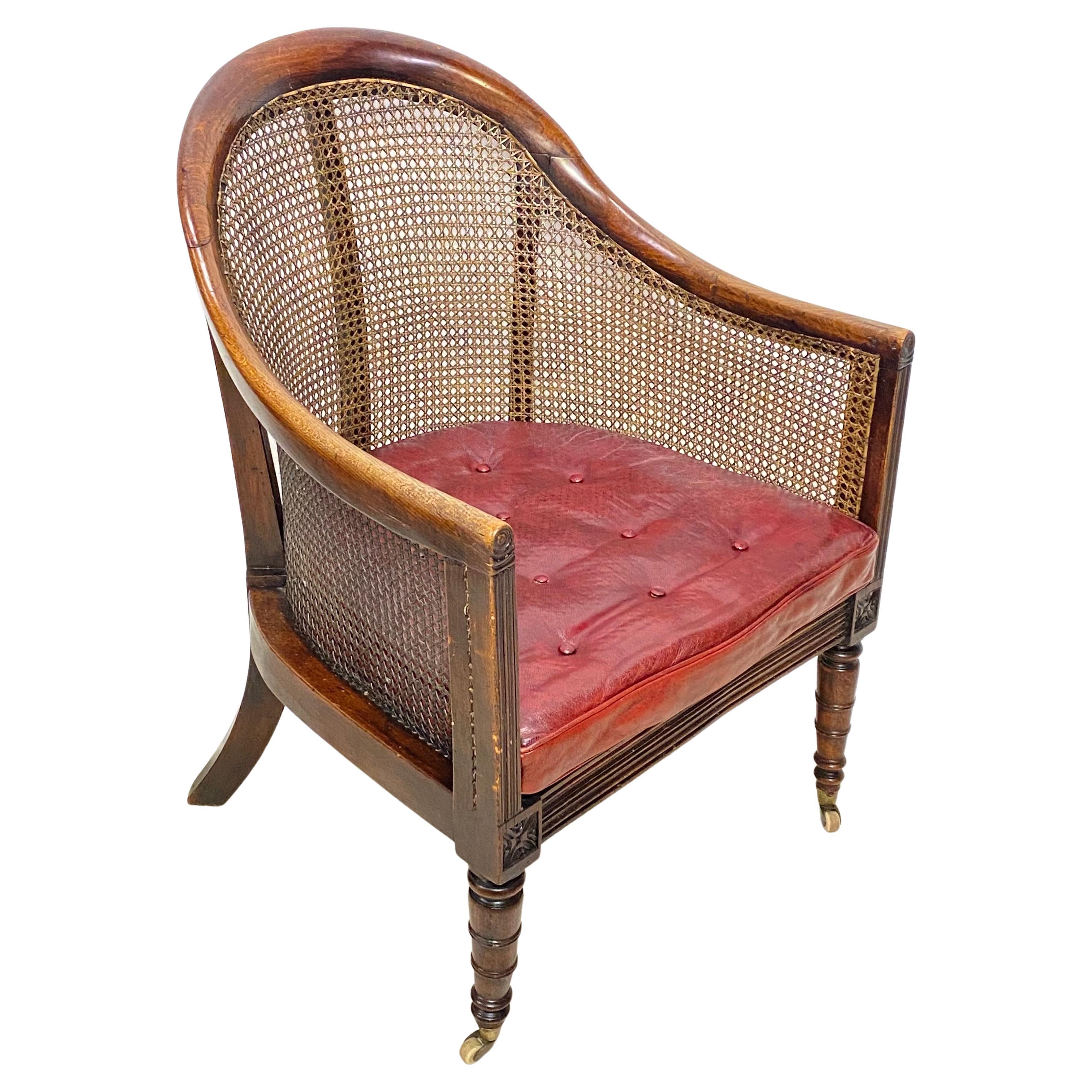 George III Mahogany Library Chair, English, Early 19th Century