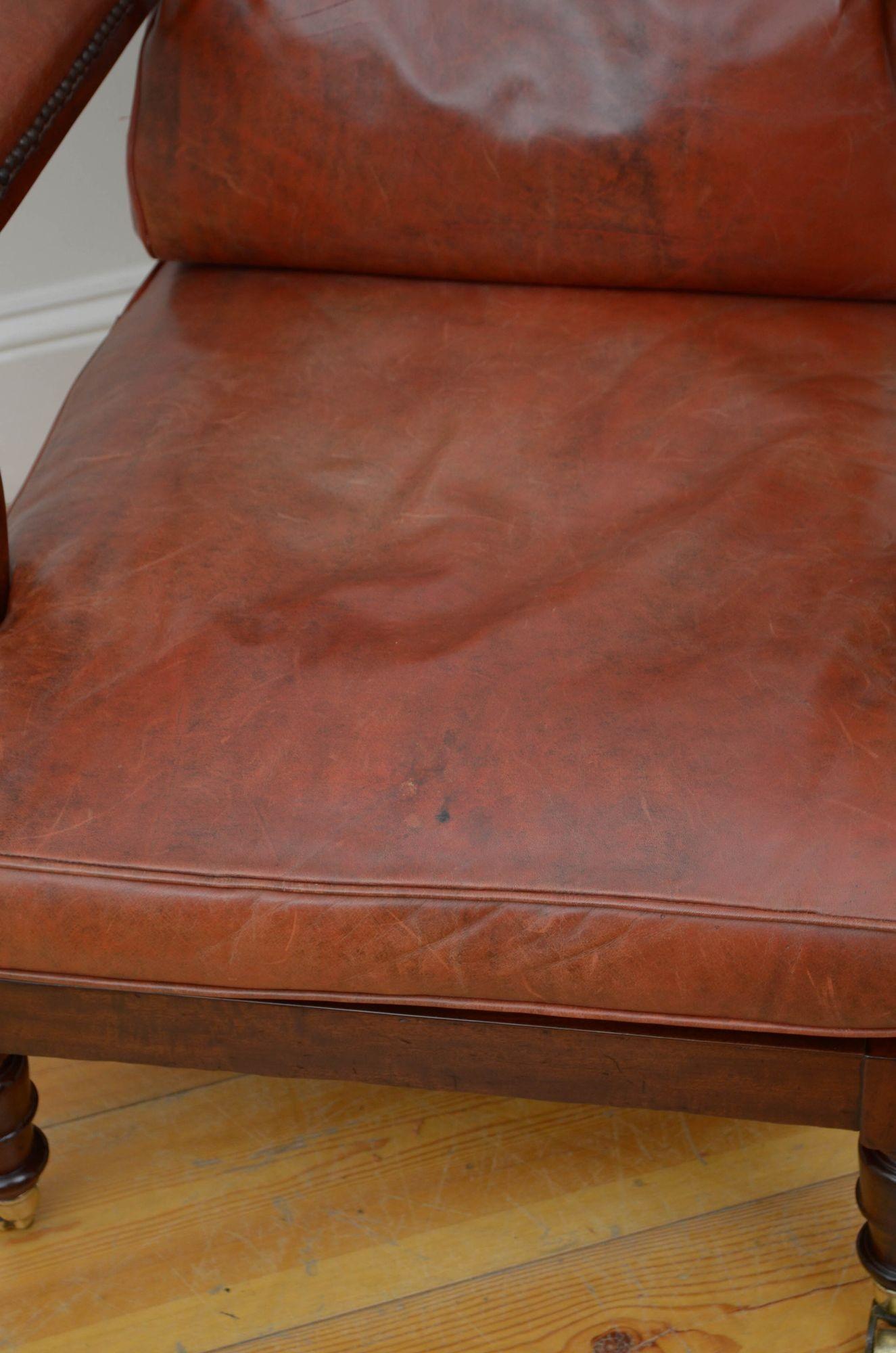 George III Mahogany Library Chair For Sale 5