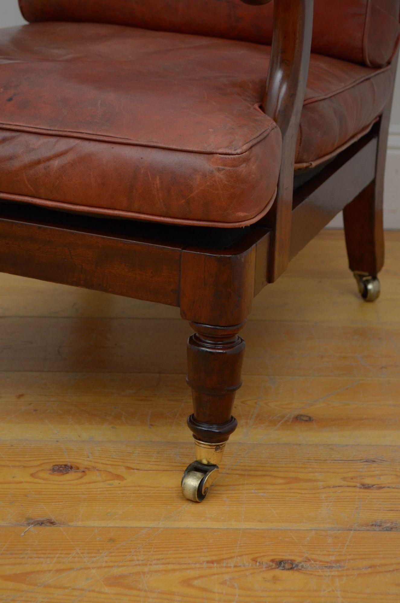 George III Mahogany Library Chair For Sale 6