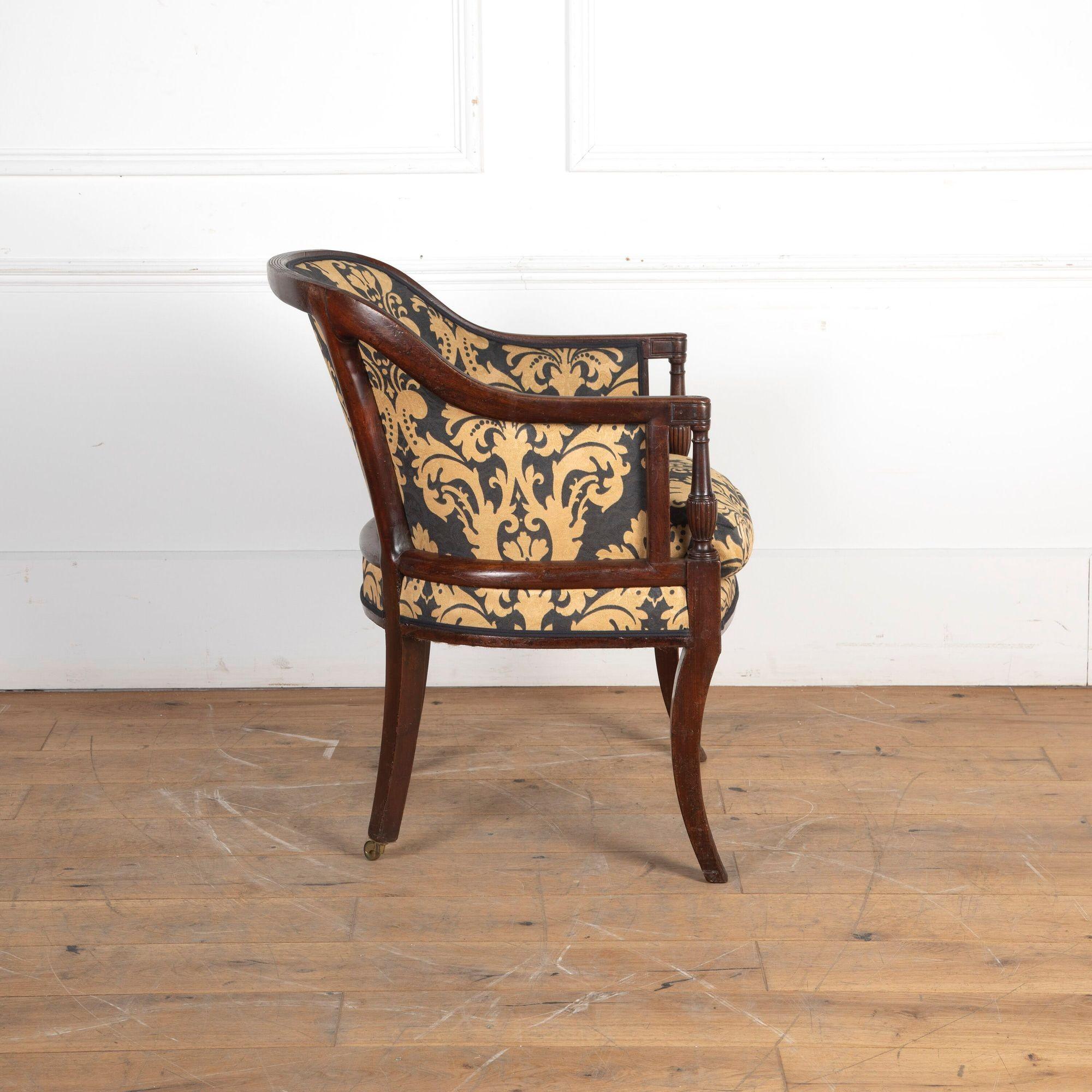 Georgian George III Mahogany Library Chair For Sale