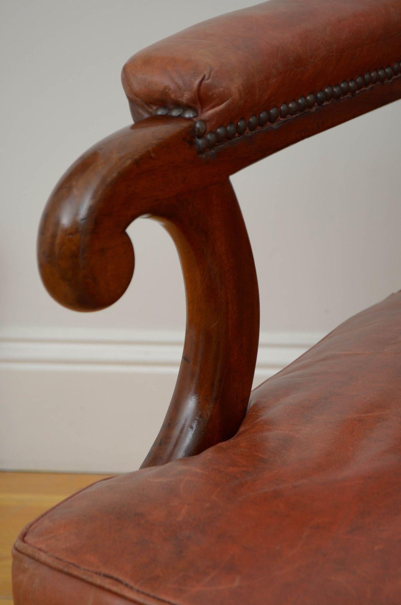 George III Mahogany Library Chair For Sale 4