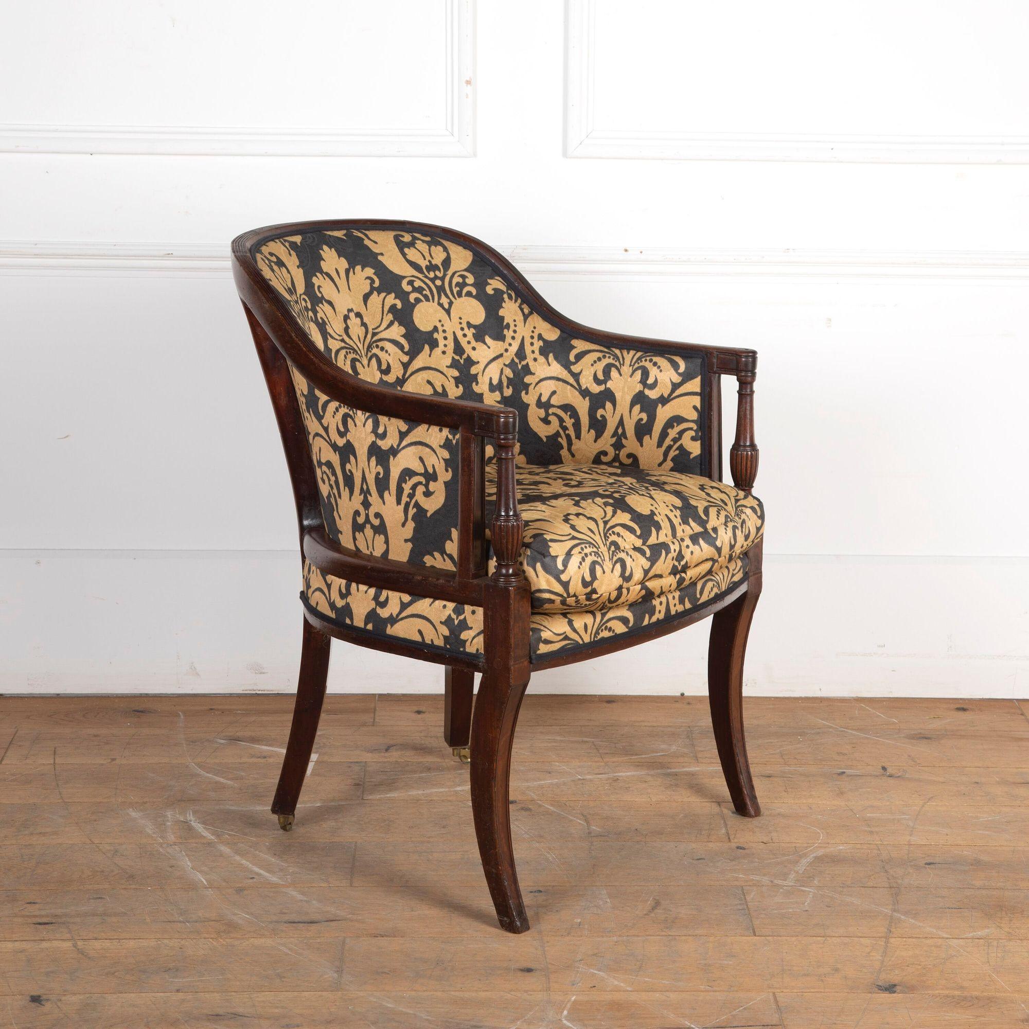 George III Mahogany Library Chair For Sale 3