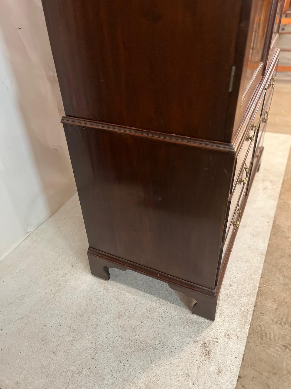 Pressa per biancheria in mogano di Giorgio III In condizioni discrete in vendita a Wilson, NC