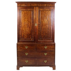 George III Mahogany Linen Press