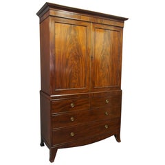 George III Mahogany Linen Press