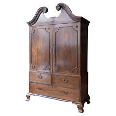 George III Mahogany Linen Press
