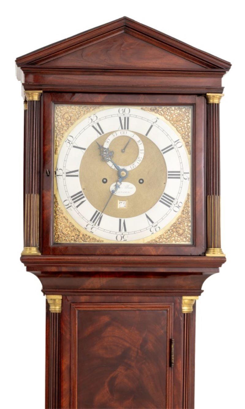 George III Mahogany Longcase Clock by John Allam In Good Condition For Sale In Astoria, NY