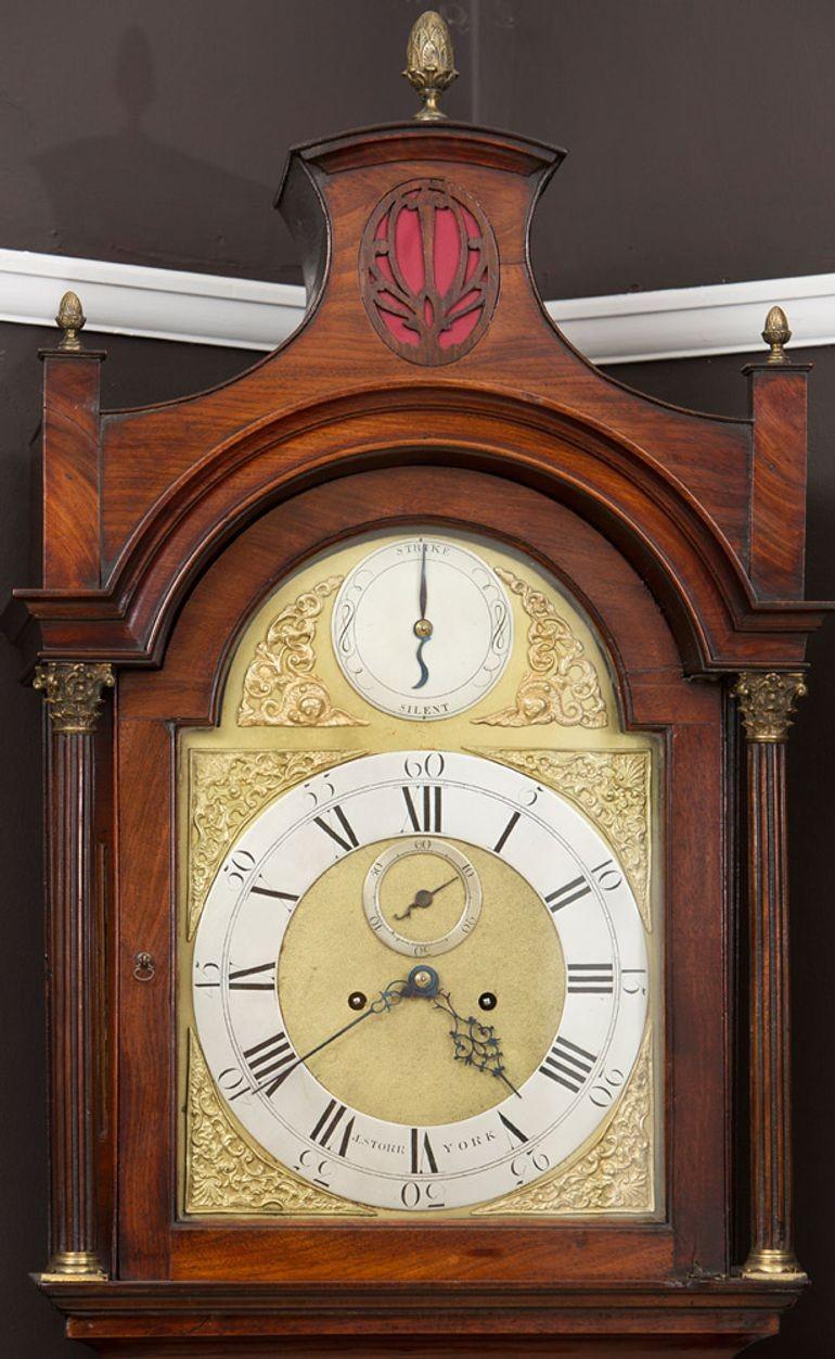 George III Mahogany Longcase Clock by Jonathan Storr, York In Good Condition For Sale In Norwich, GB
