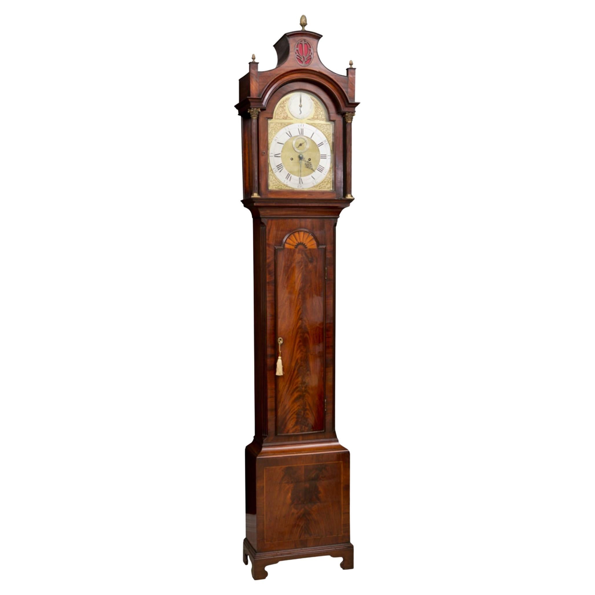 George III Mahogany Longcase Clock by Jonathan Storr, York For Sale