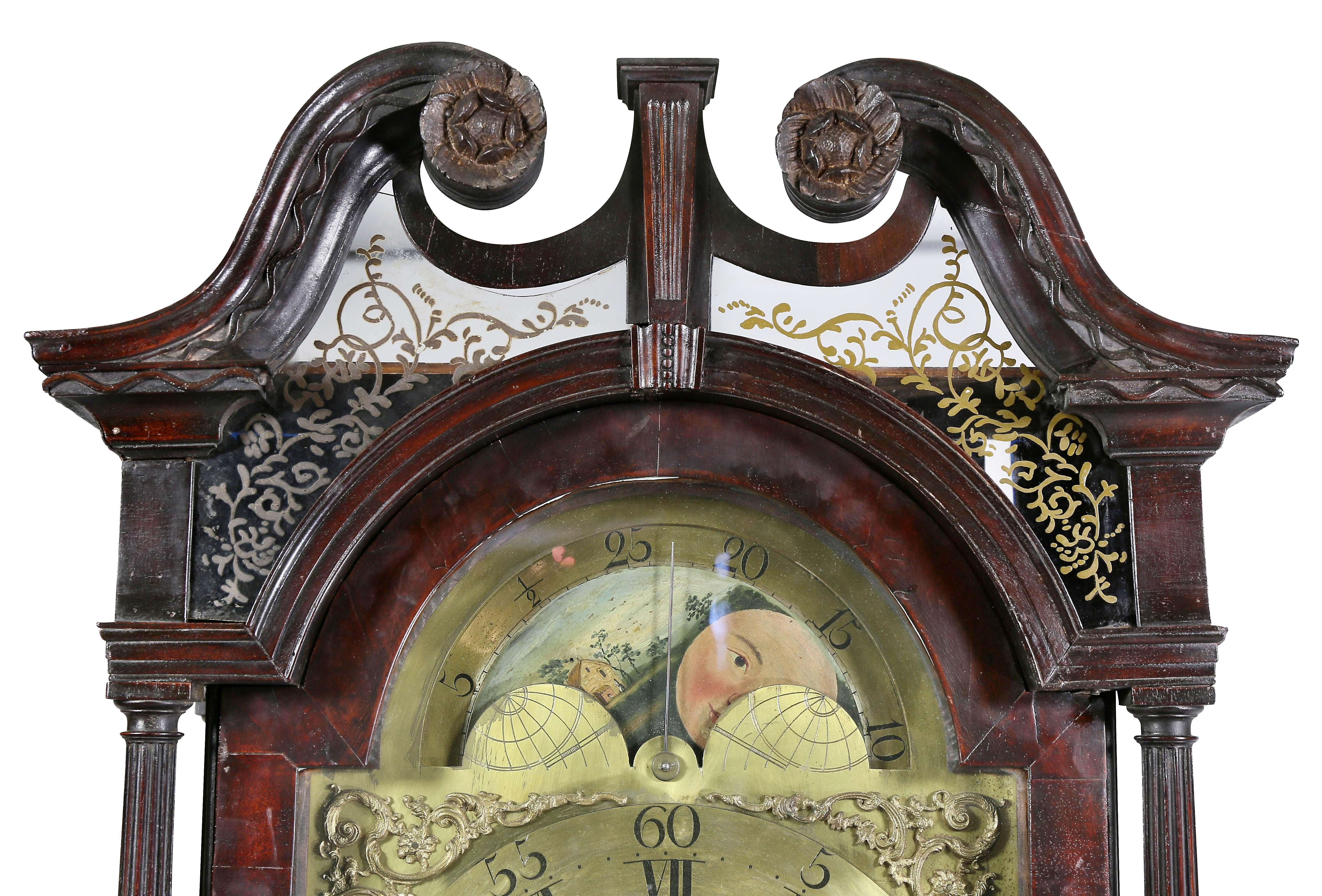 English George III Mahogany Longcase Clock by William Taylor of Whitehaven, Cumbria For Sale