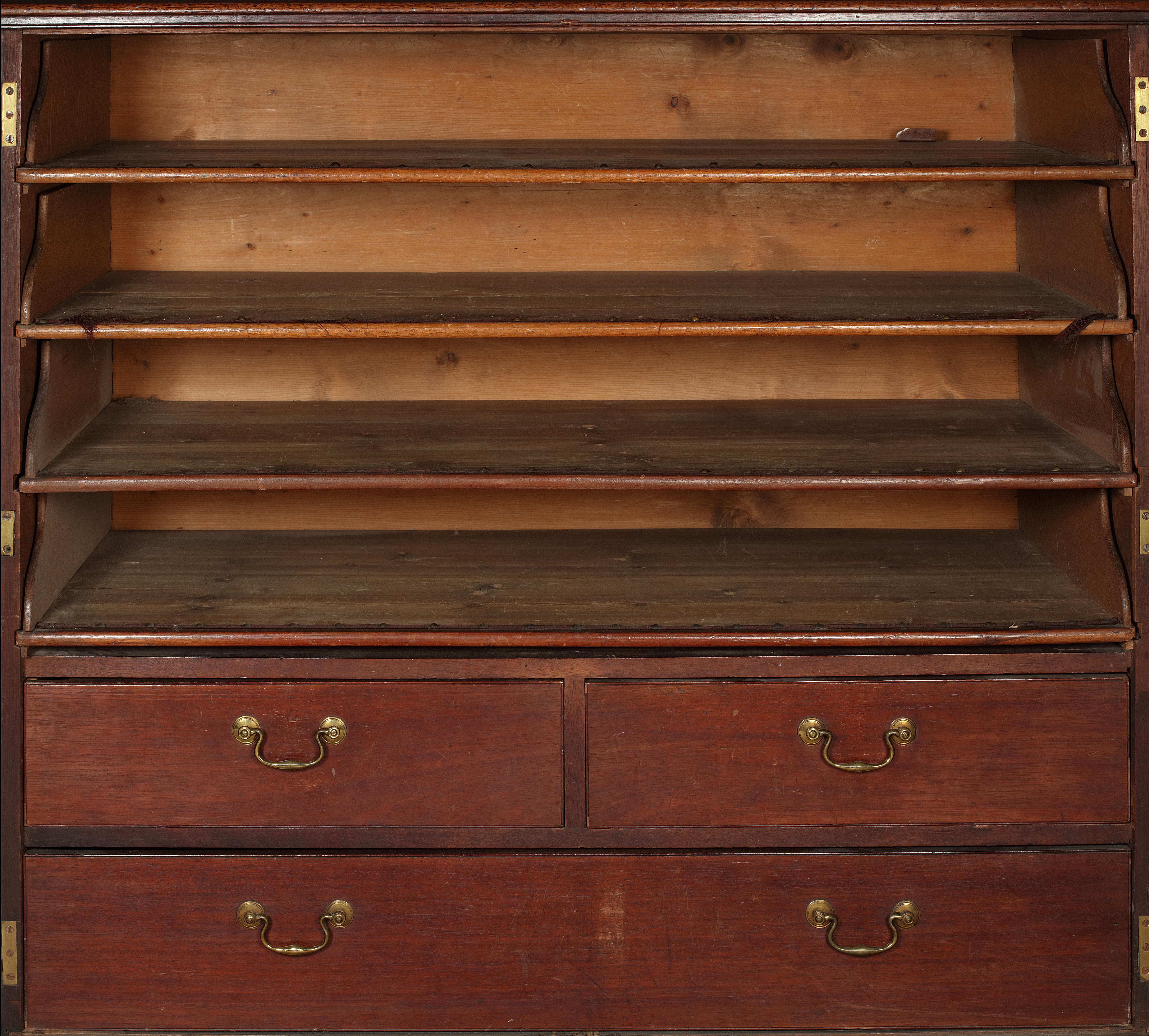 Carved 18th Century George III Mahogany Low Press Cupboard