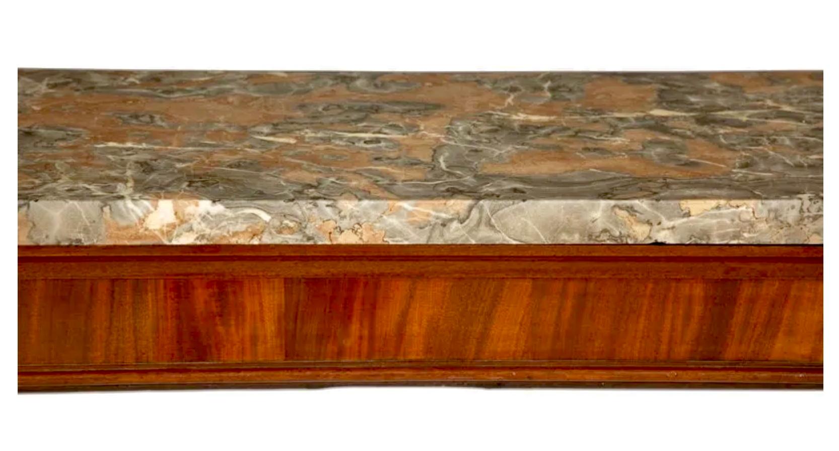 English George III Mahogany Marble-Top Side Table