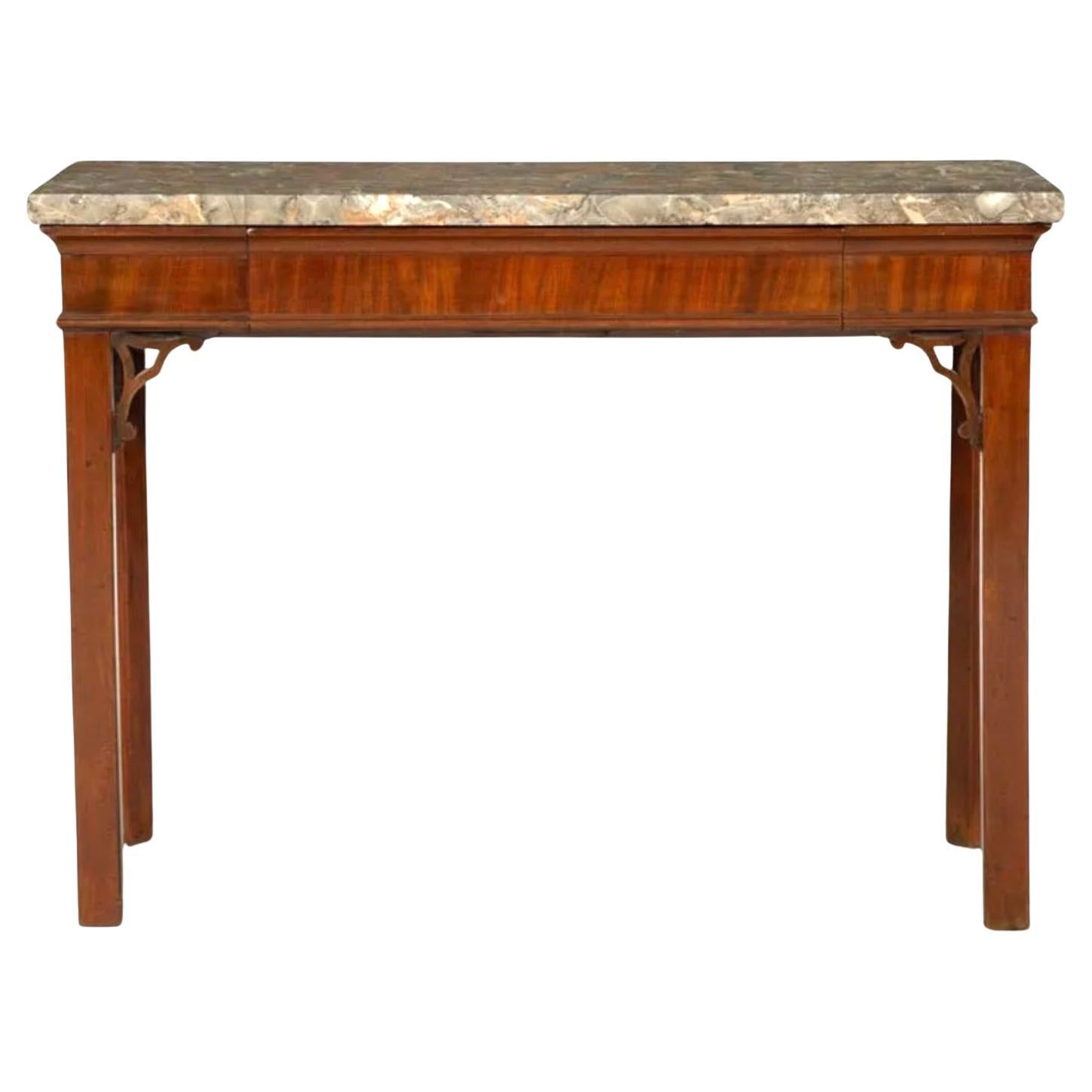 George III Mahogany Marble-Top Side Table