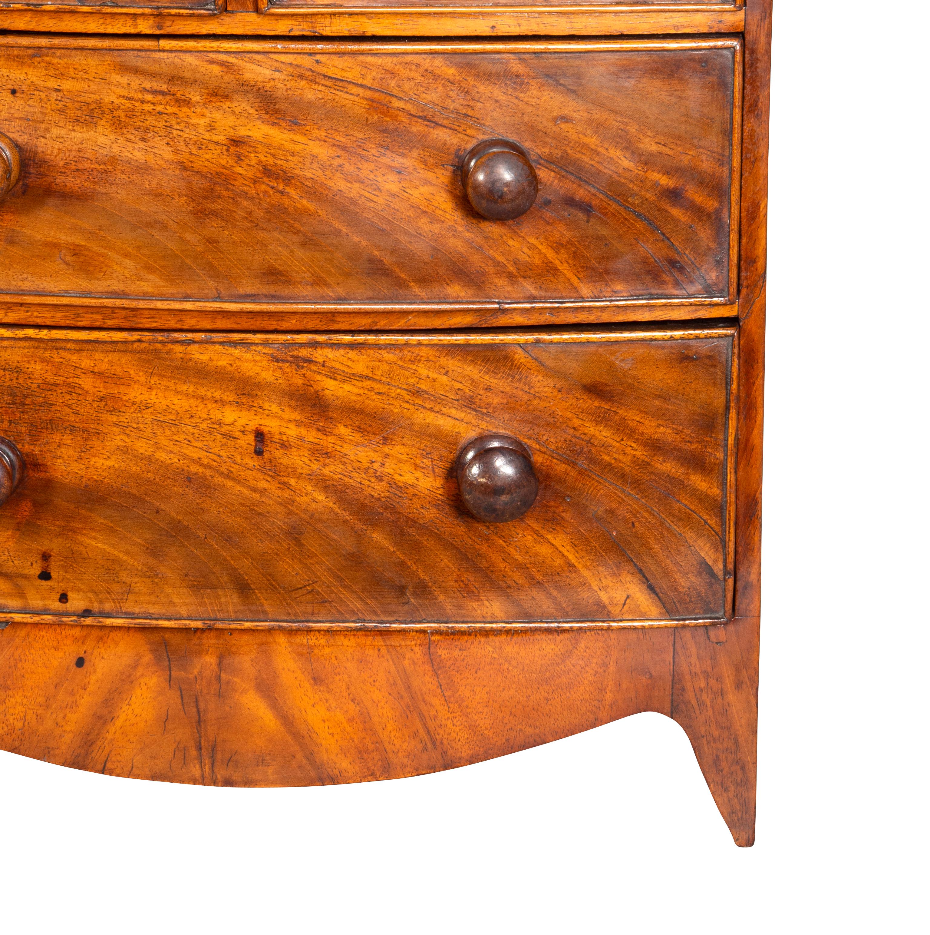 George III Mahogany Miniature Bowfront Chest For Sale 9