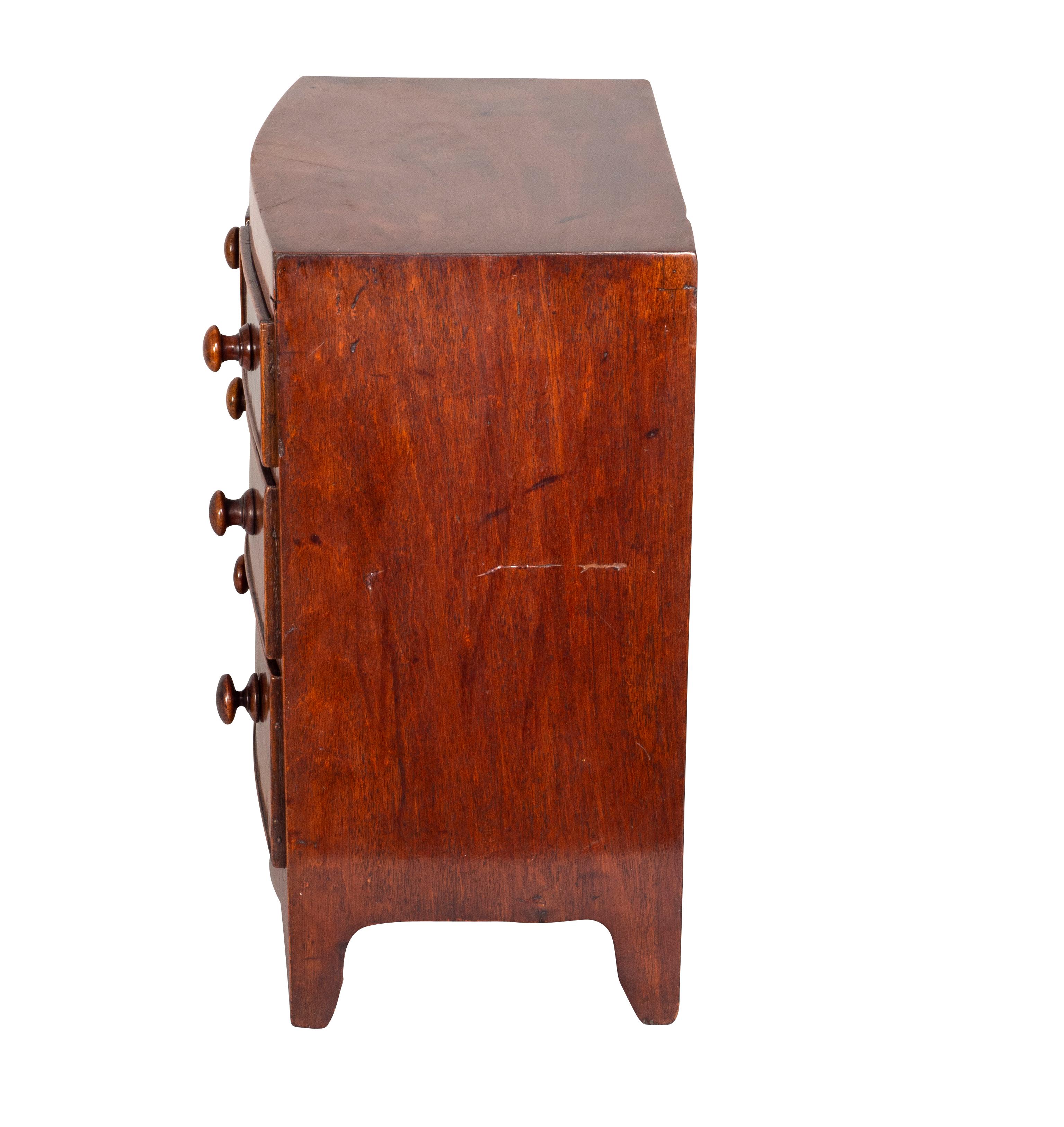 George III Mahogany Miniature Bowfront Chest For Sale 1