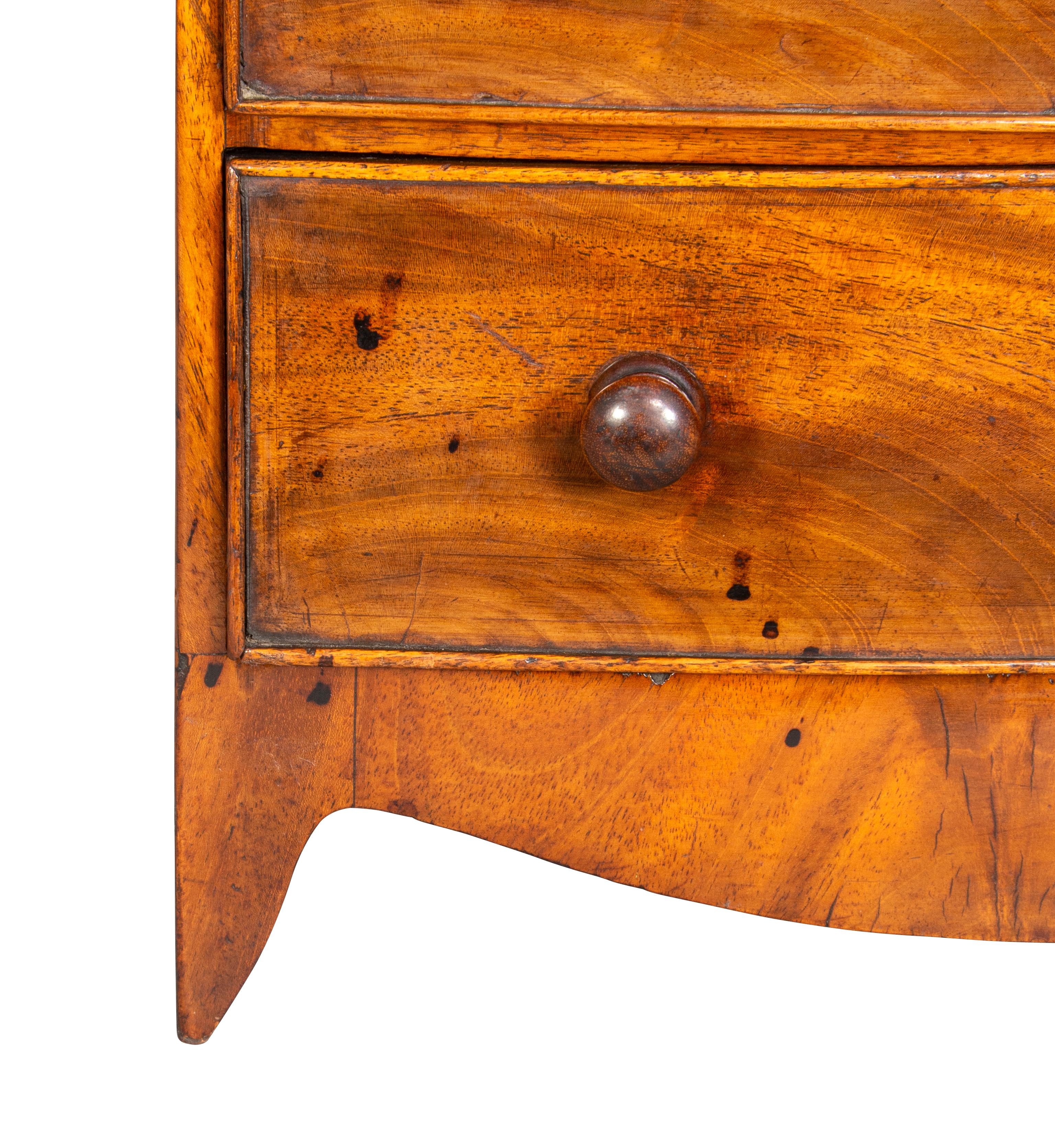 George III Mahogany Miniature Bowfront Chest For Sale 4
