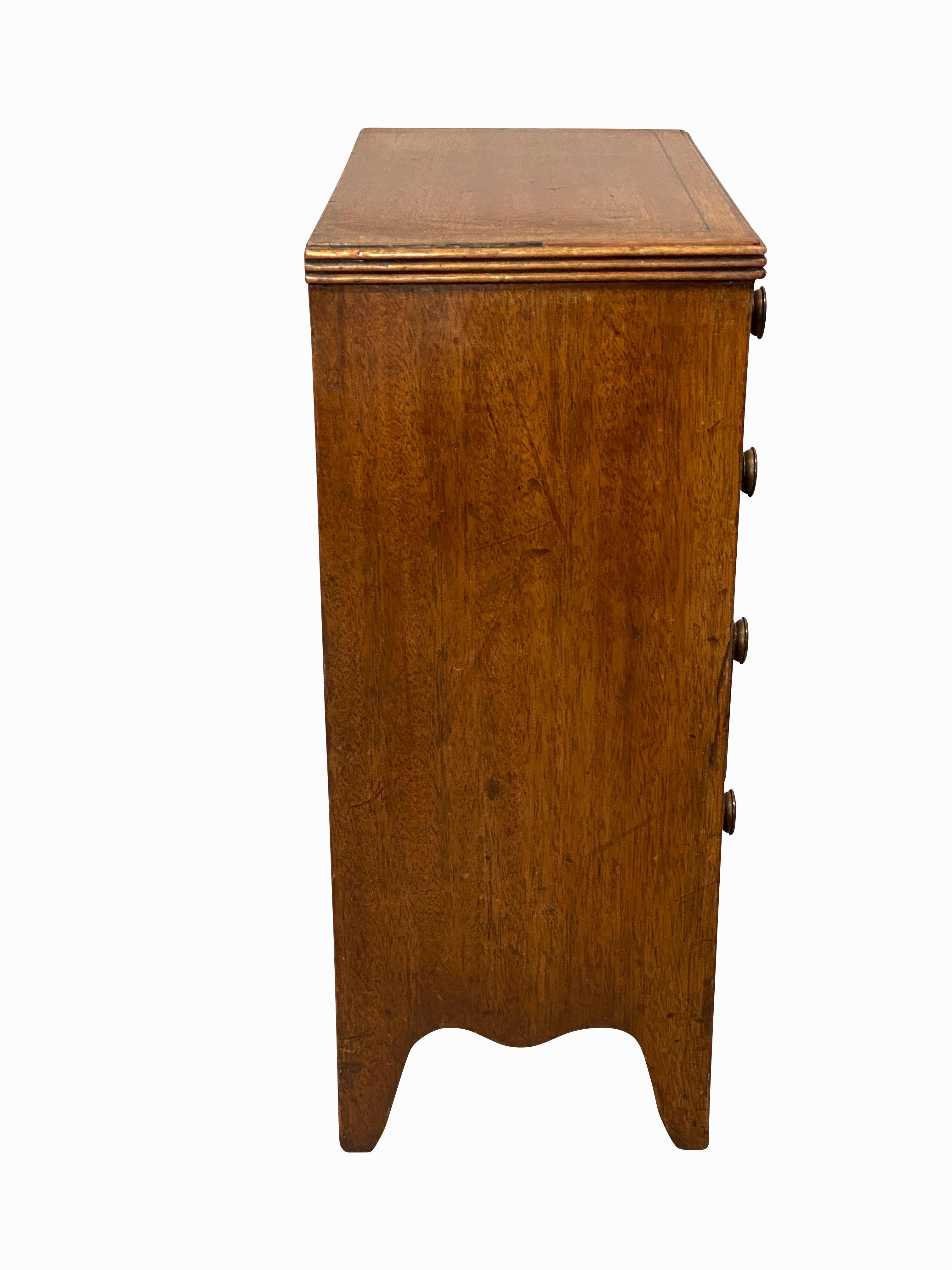 19th Century George III Mahogany Miniature Chest For Sale