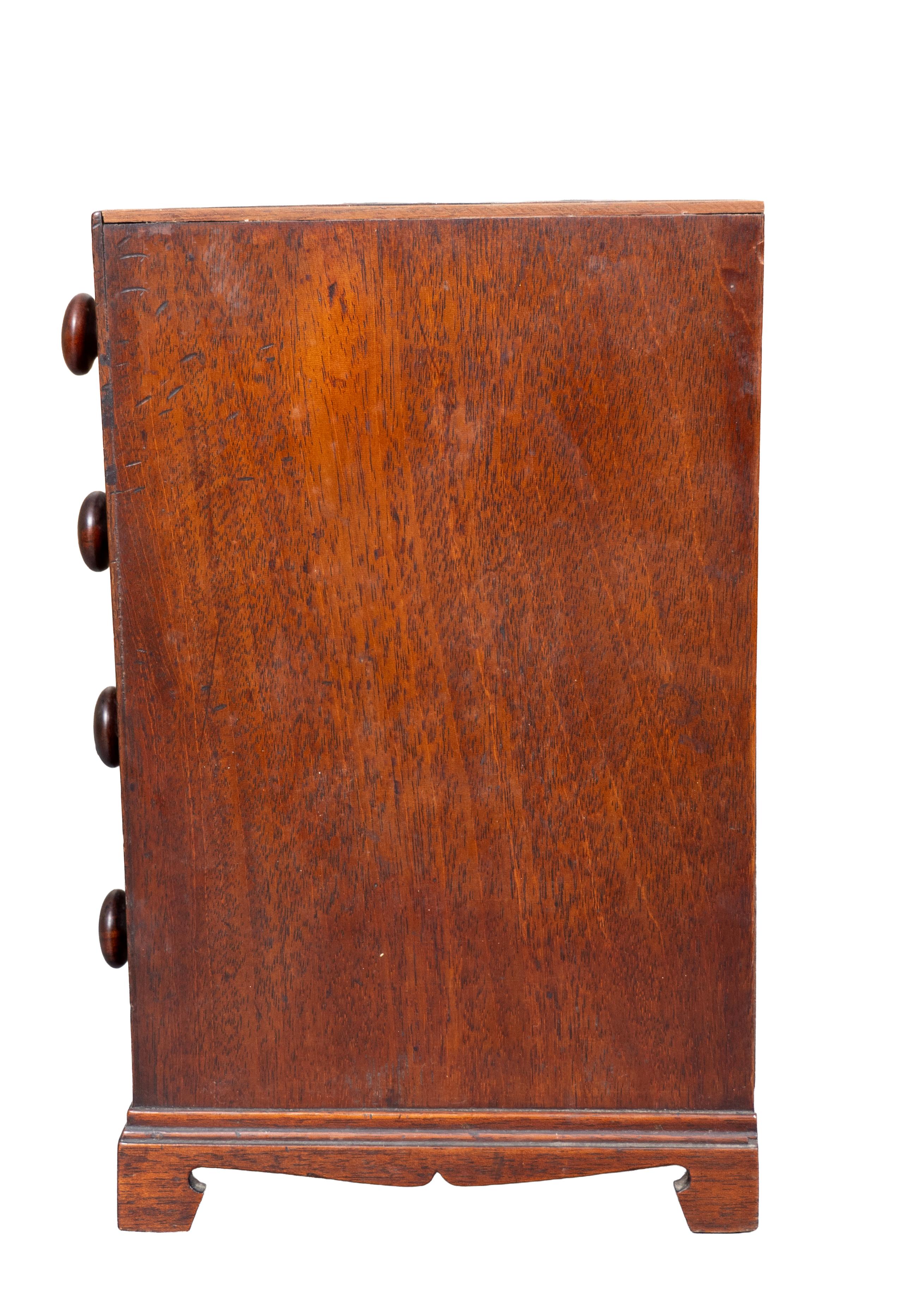 Late 18th Century George III Mahogany Miniature Chest For Sale