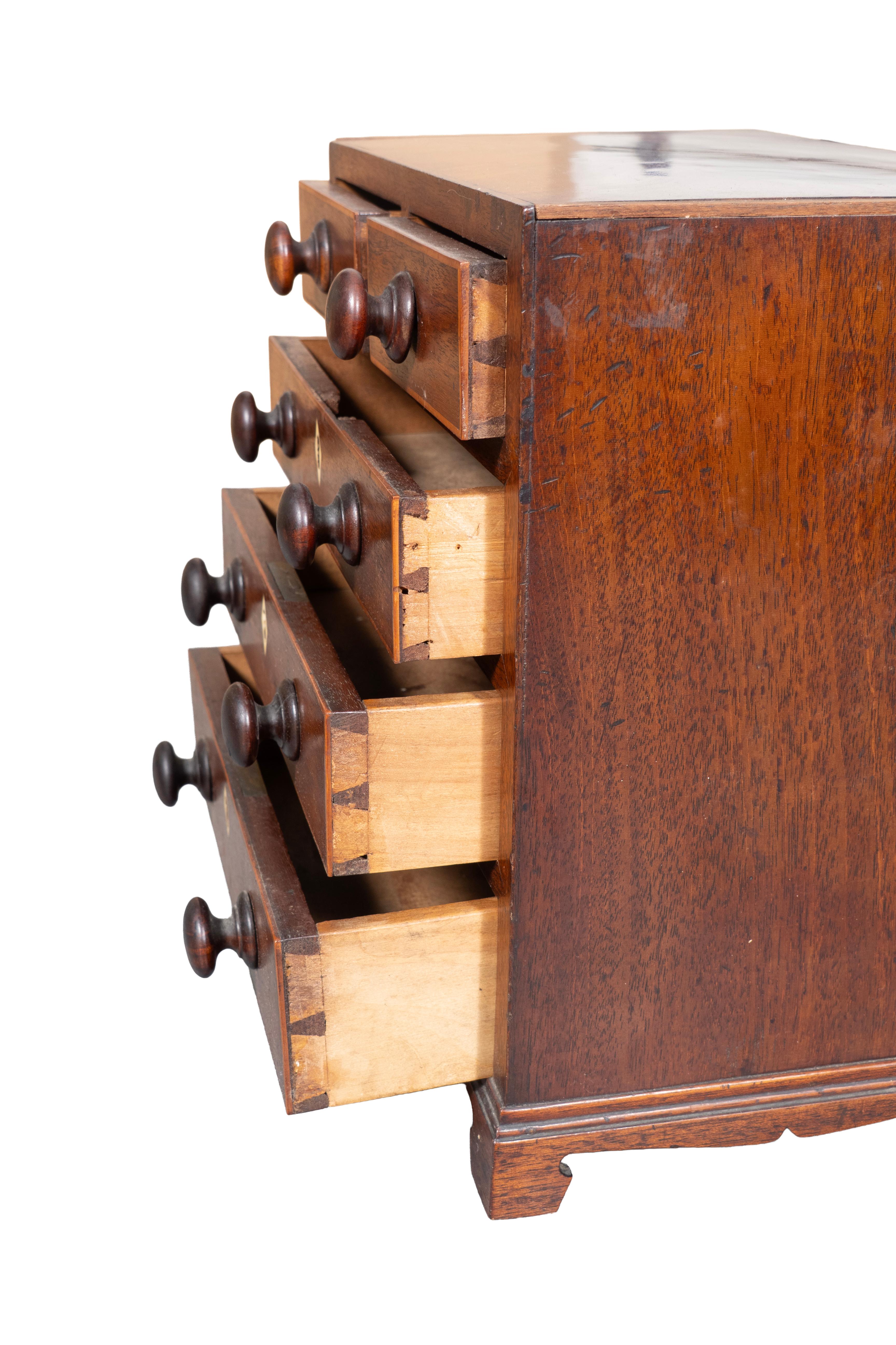 George III Mahogany Miniature Chest For Sale 3