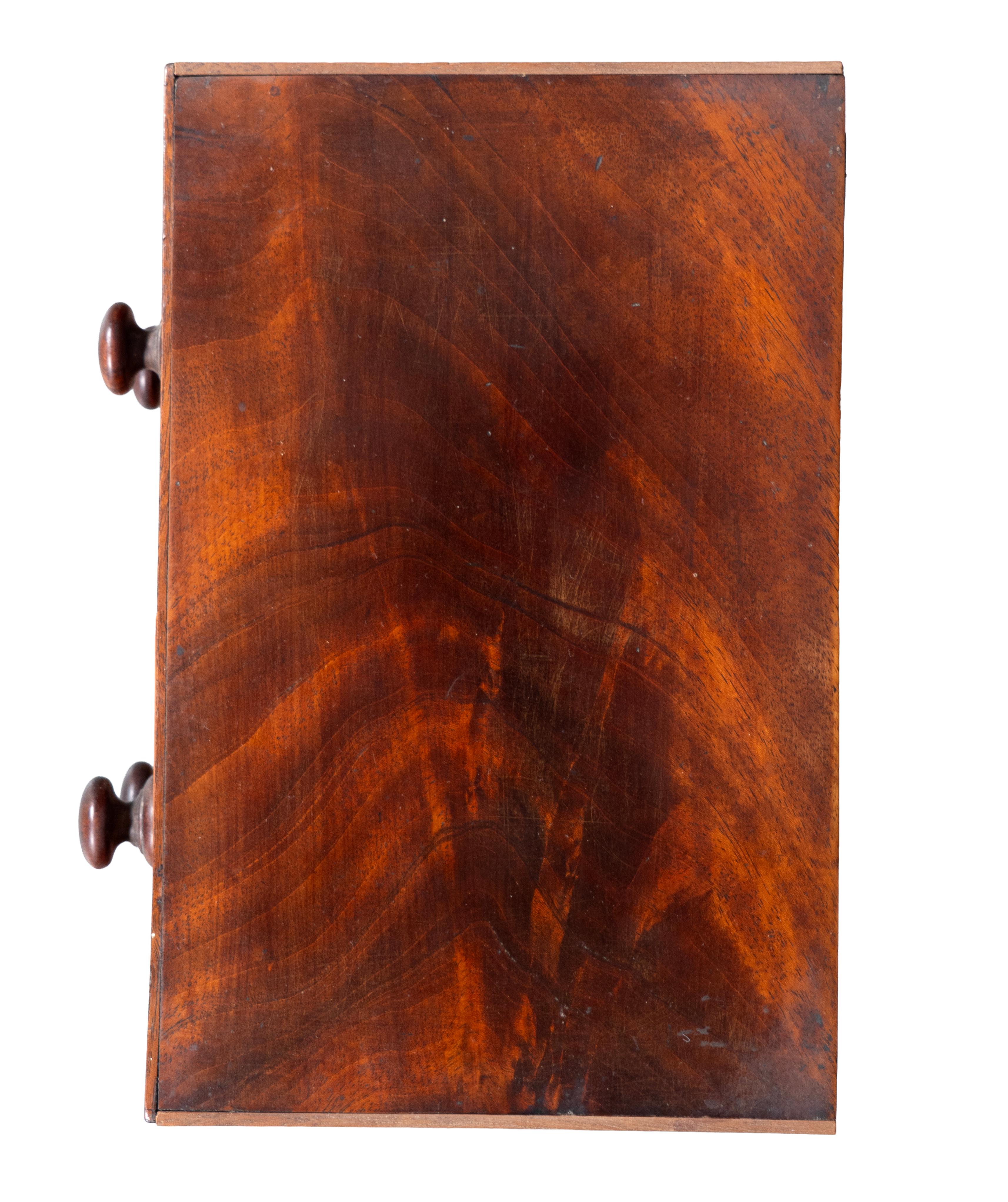 George III Mahogany Miniature Chest For Sale 4