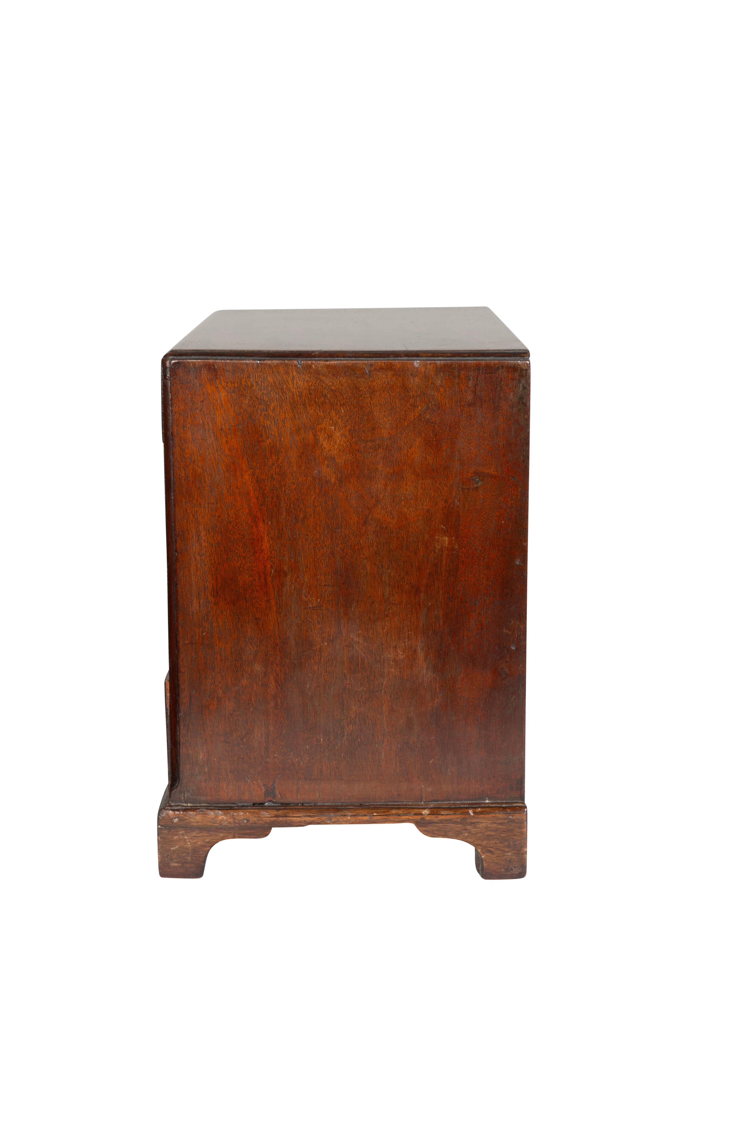 Late 18th Century George III Mahogany Miniature Chest Of Drawers For Sale