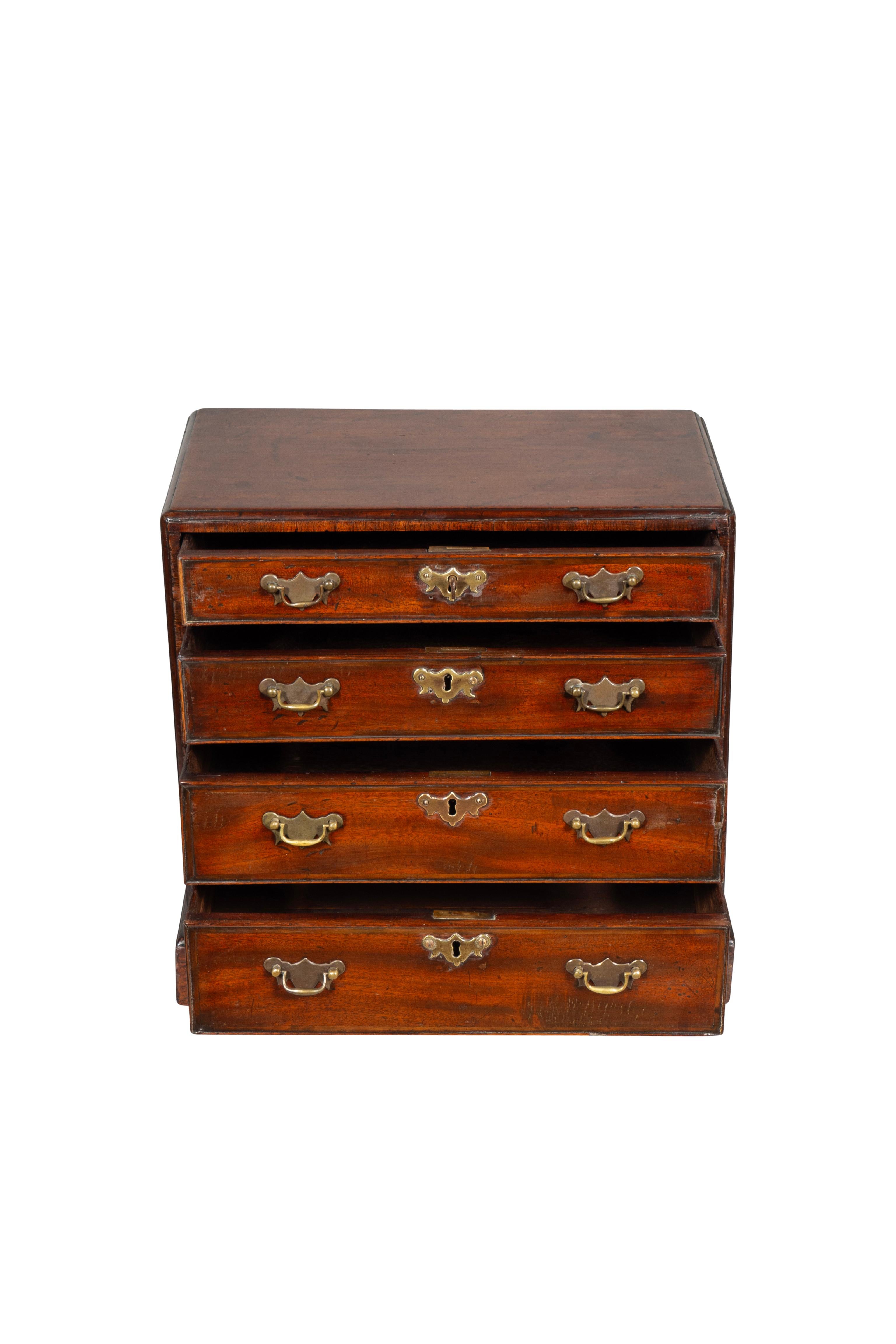 George III Mahogany Miniature Chest Of Drawers For Sale 1