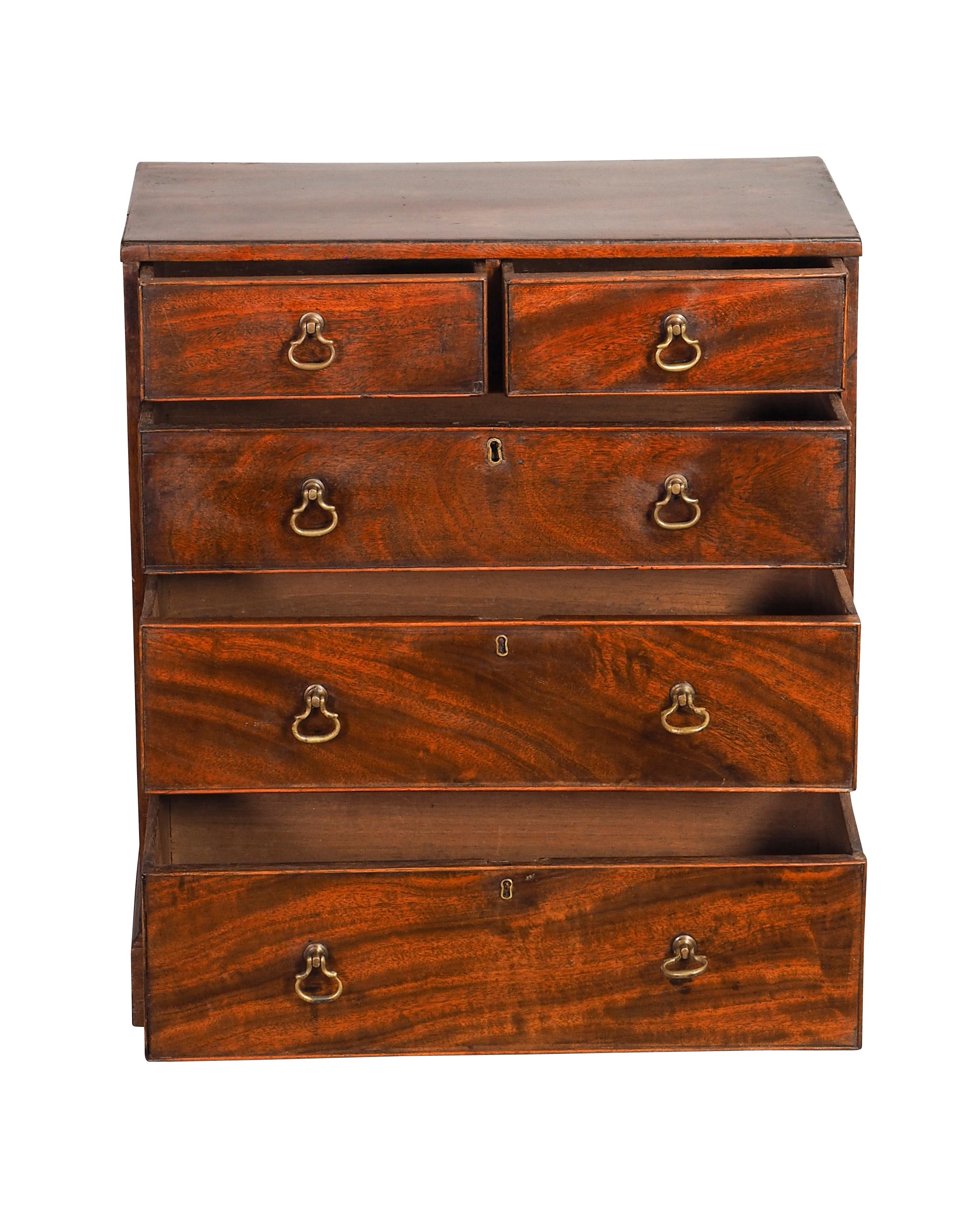 George III Mahogany Miniature Chest of Drawers 3