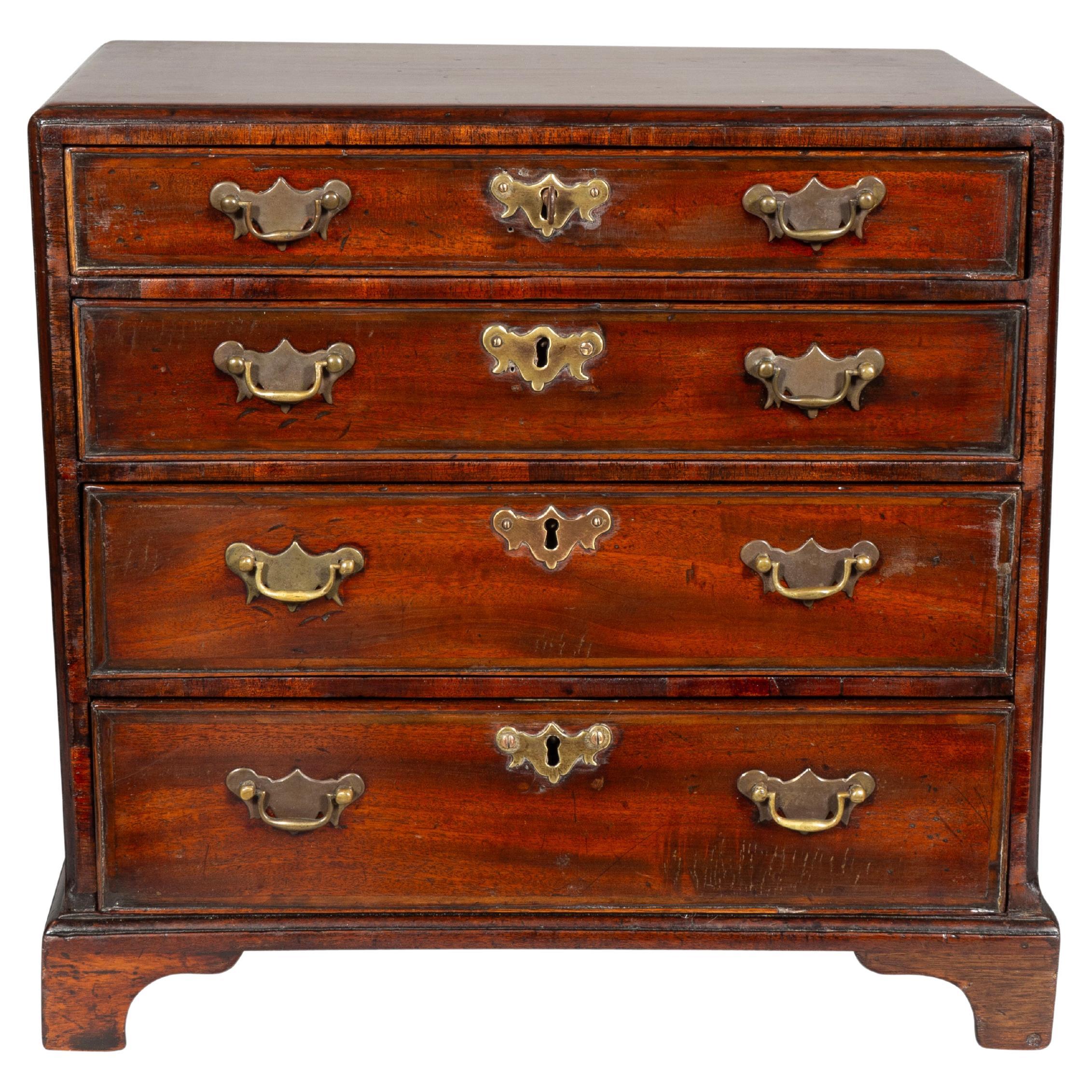George III Mahogany Miniature Chest Of Drawers For Sale