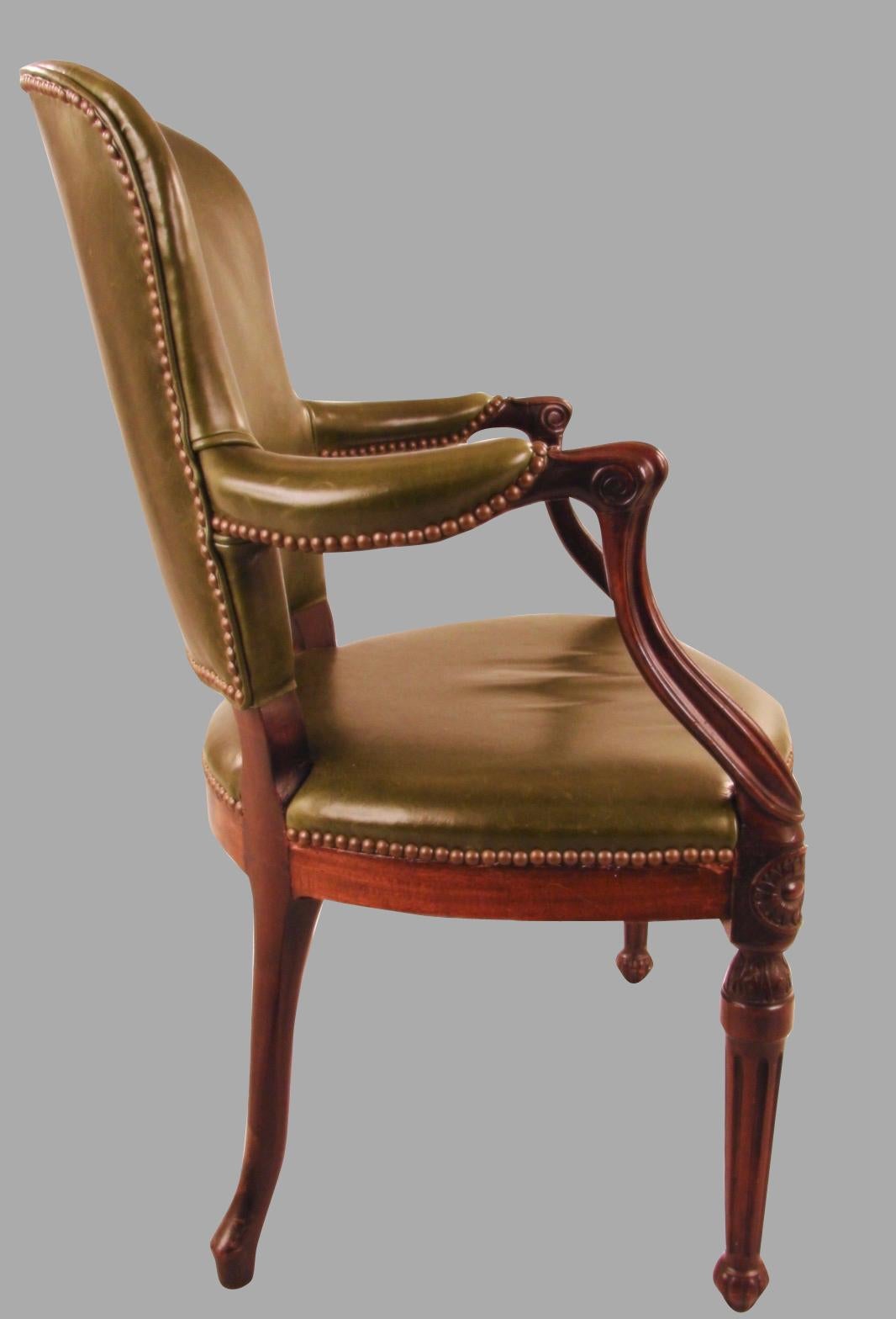 George III Mahogany Open Armchair In Good Condition In San Francisco, CA