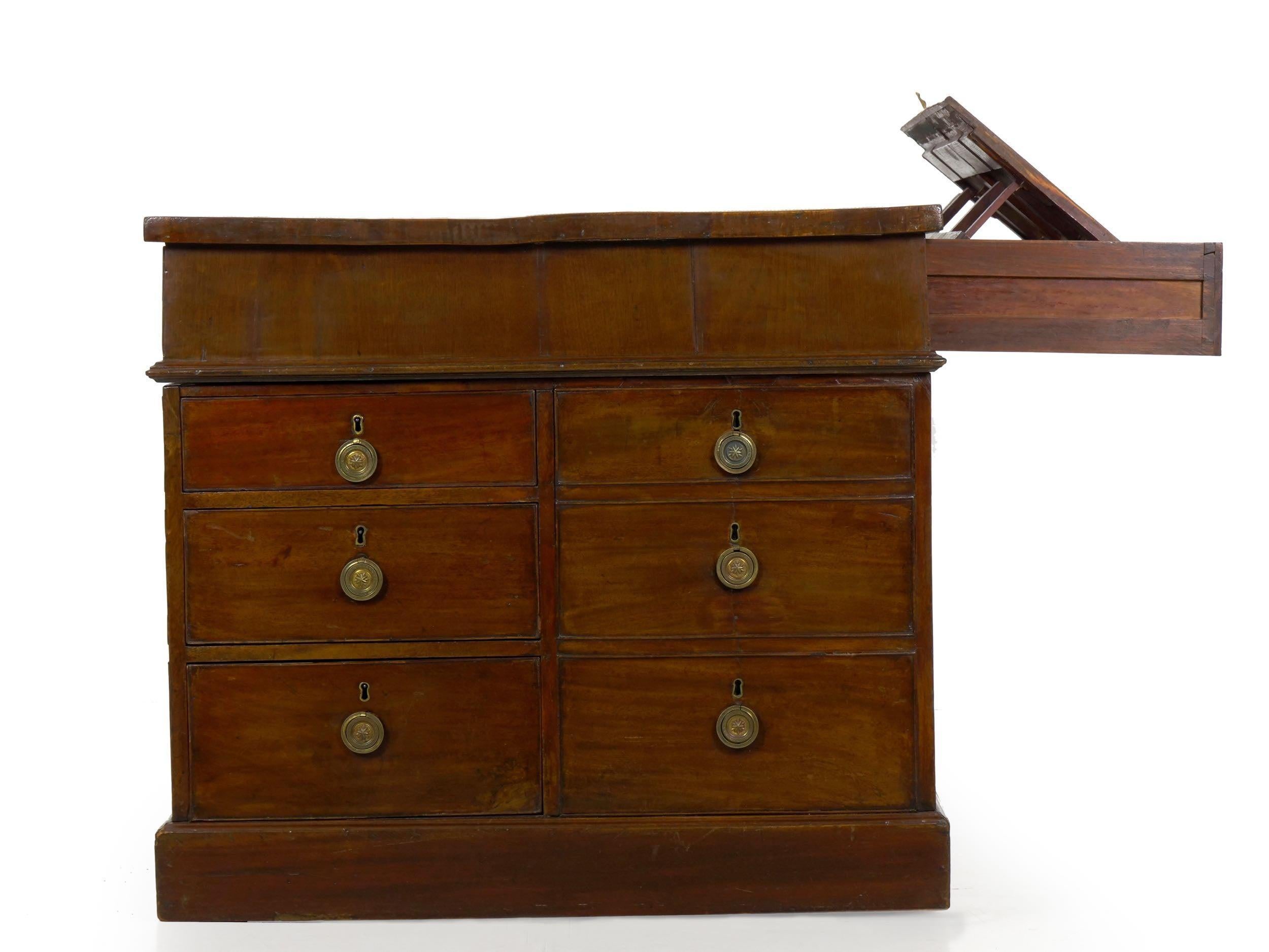 George III Mahogany Partner’s Antique Pedestal Writing Table Desk, England 3