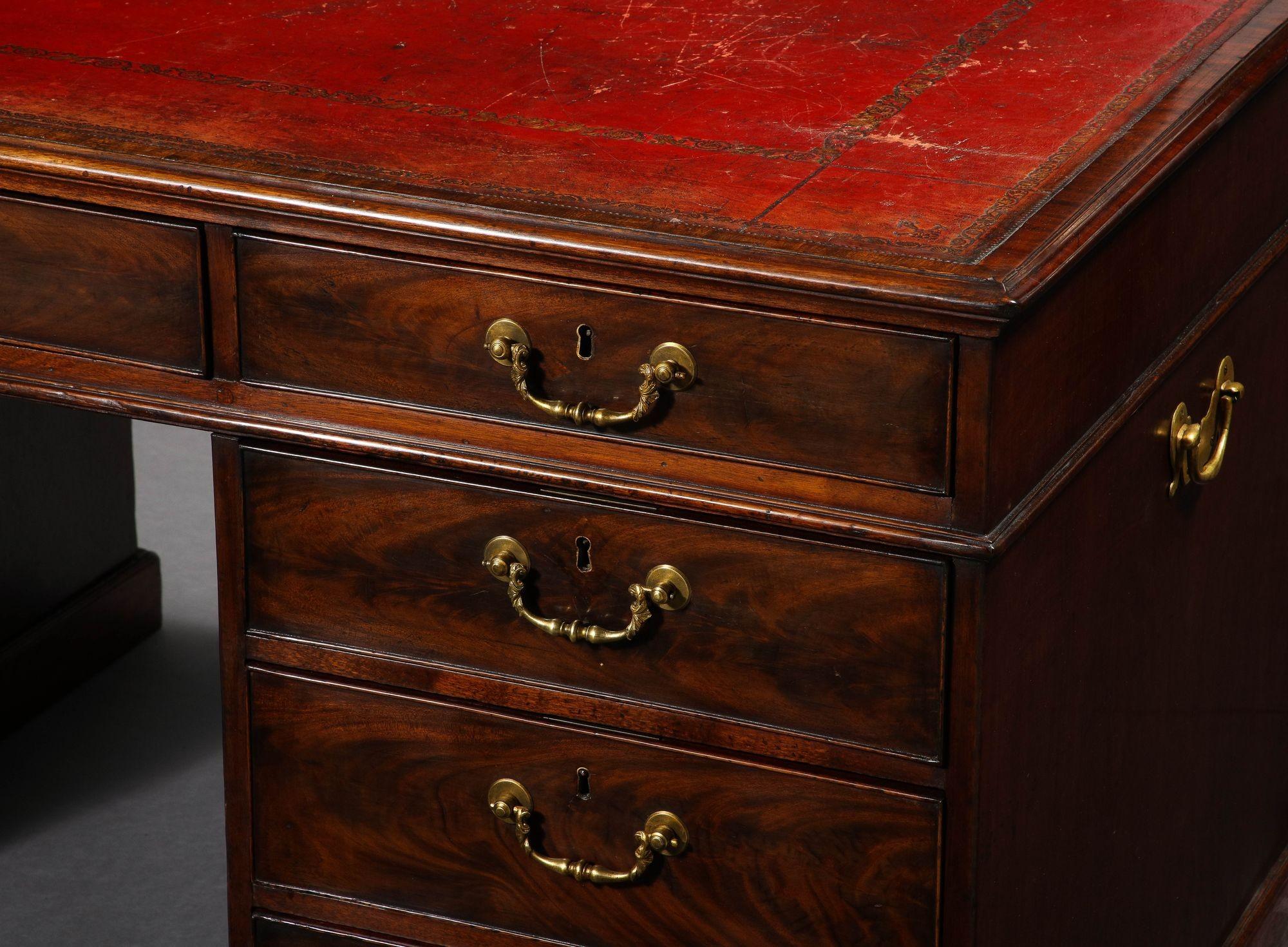 George III Mahogany Partner's Desk For Sale 1