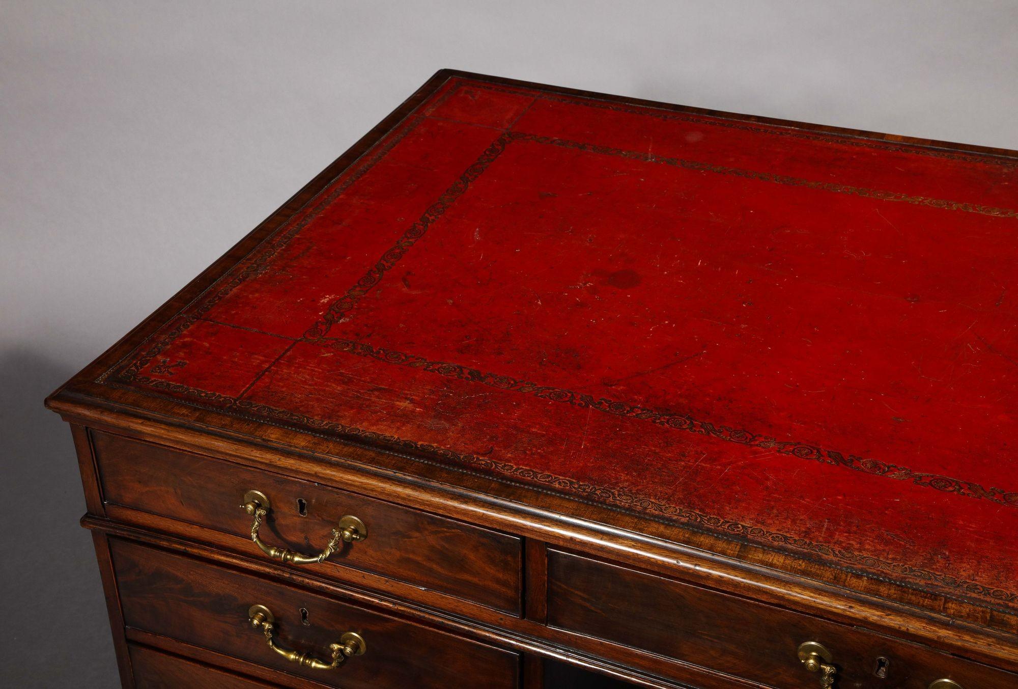 George III Mahogany Partner's Desk For Sale 3