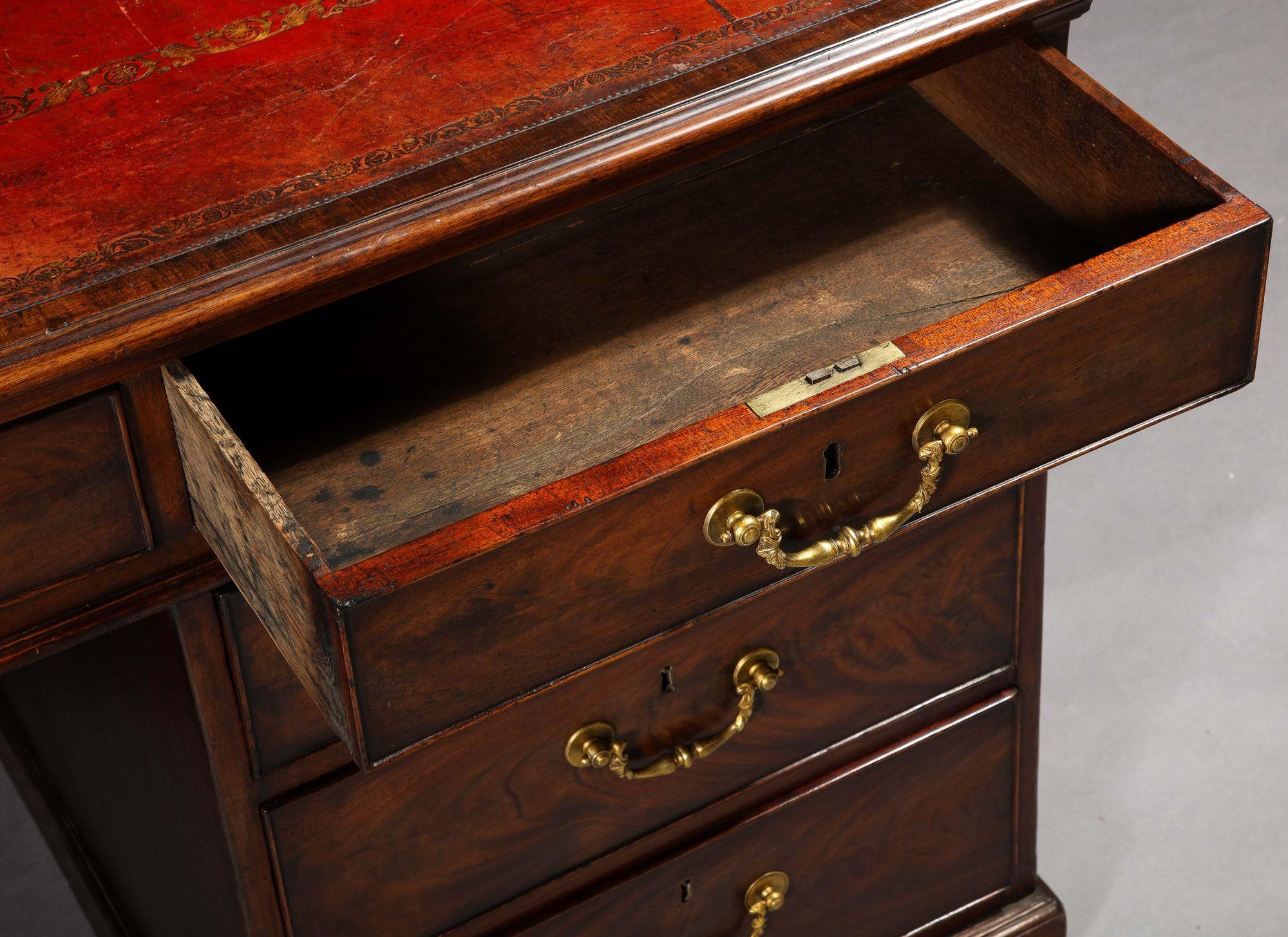 Mid-18th Century George III Mahogany Partner's Desk For Sale