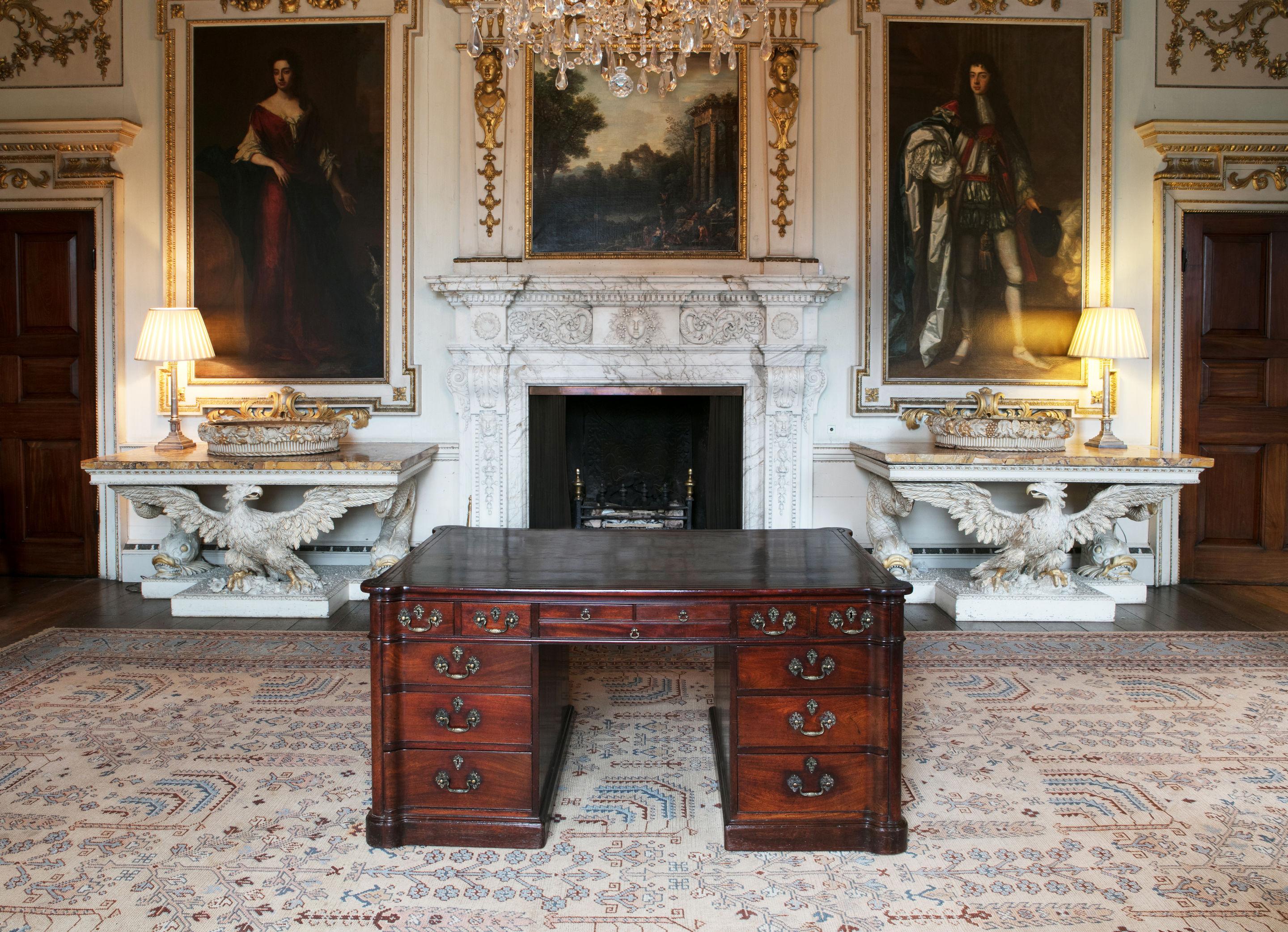 Chippendale George III Mahogany Partners Desk or Library Table