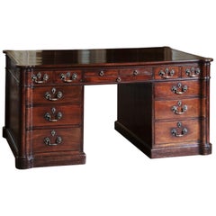 George III Mahogany Partners Desk or Library Table