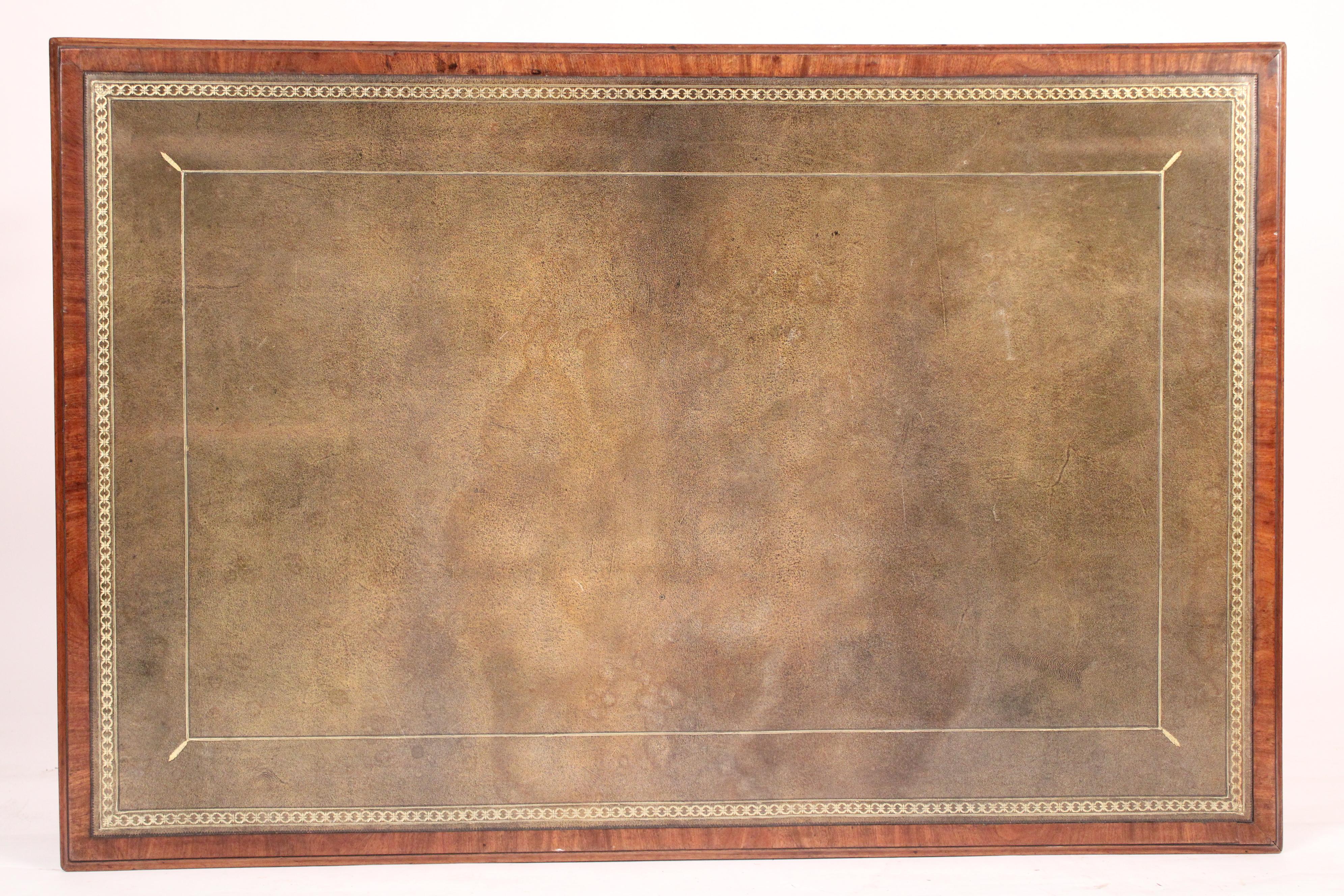 Brass Antique George III Style Mahogany Partners Writing Table For Sale
